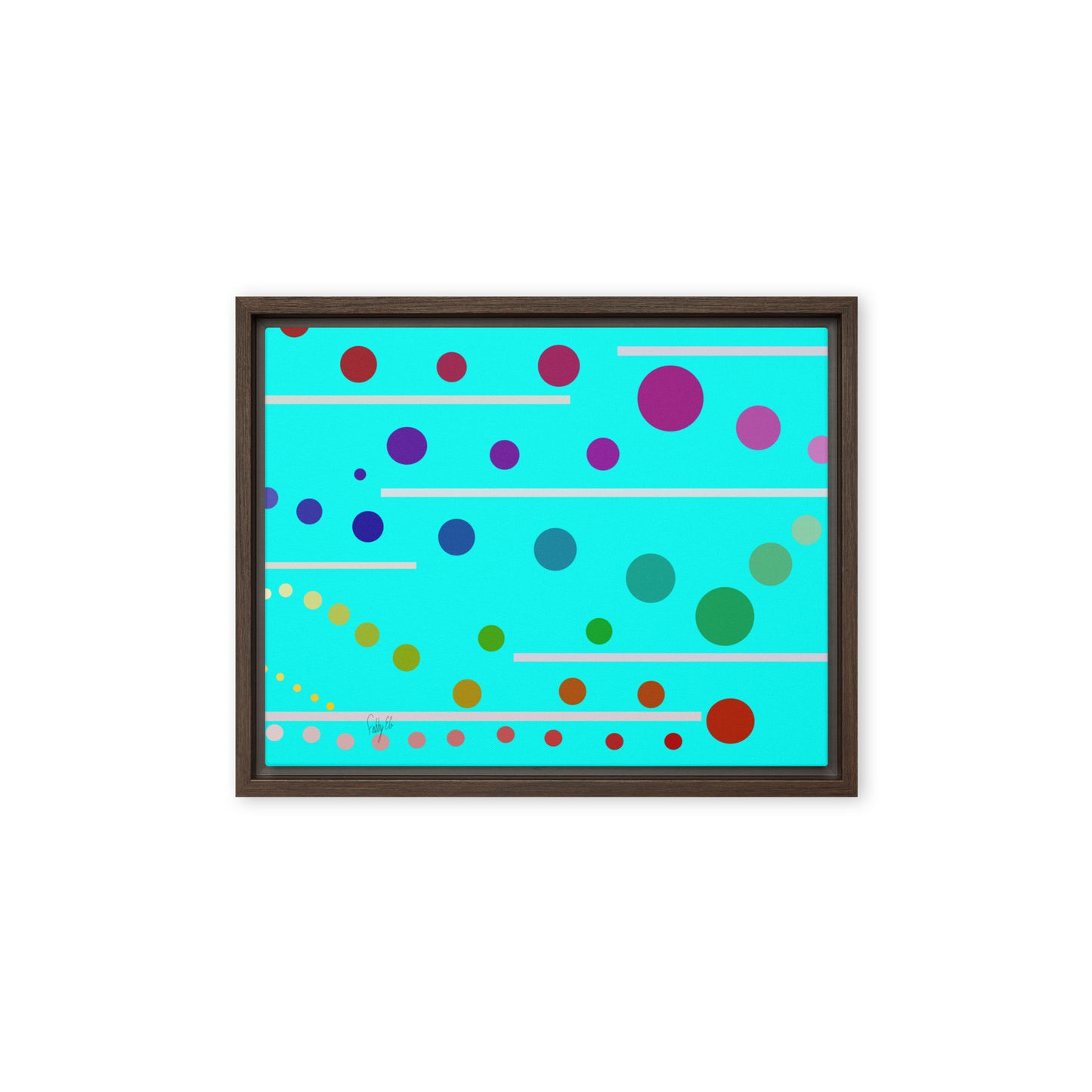 Follow along cyan blue framed canvas