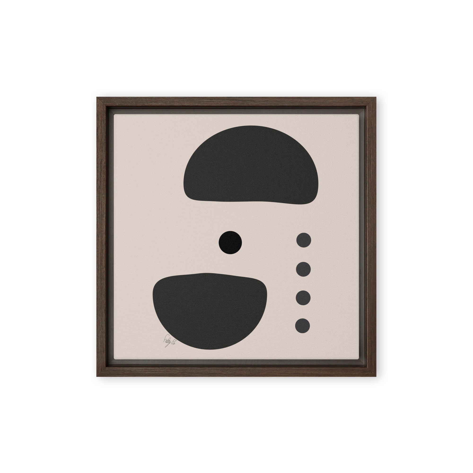 Dots taking sides Light pale framed canvas