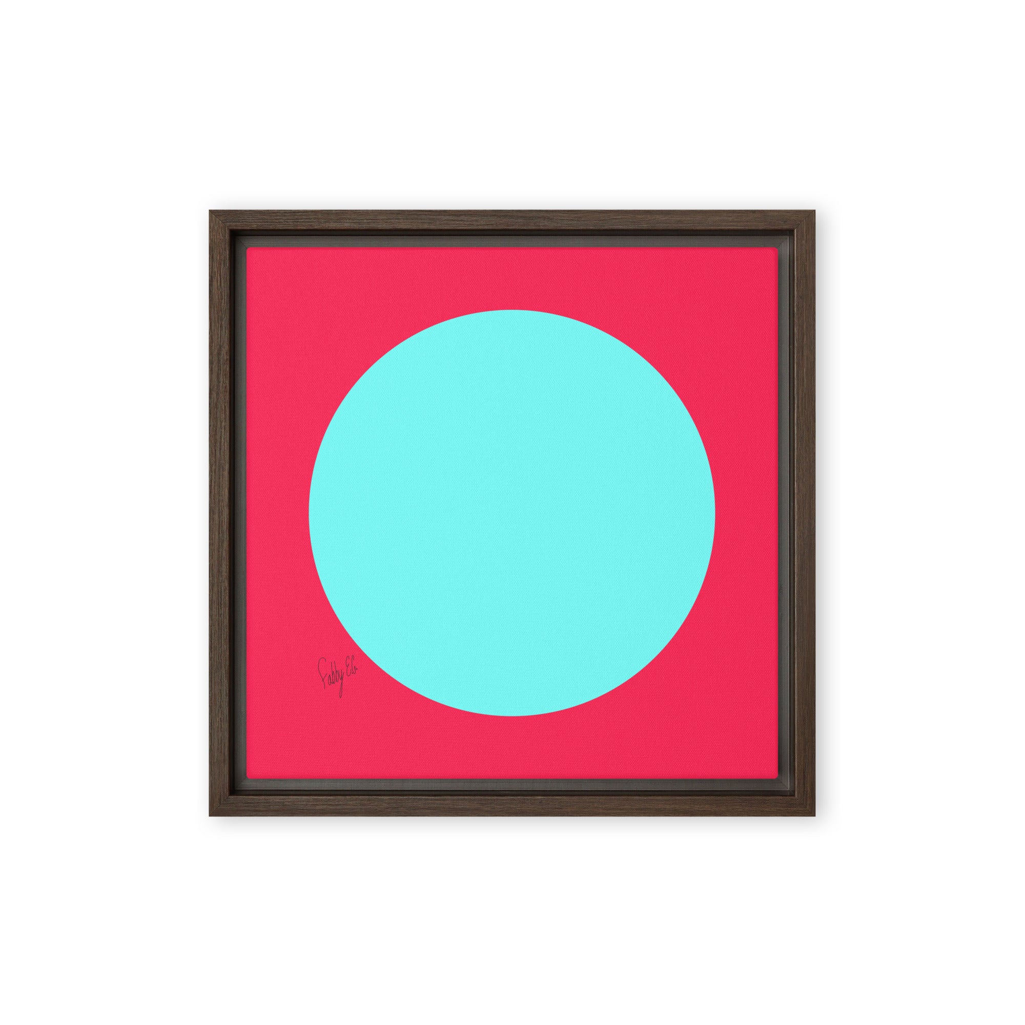 Circling around pink framed canvas