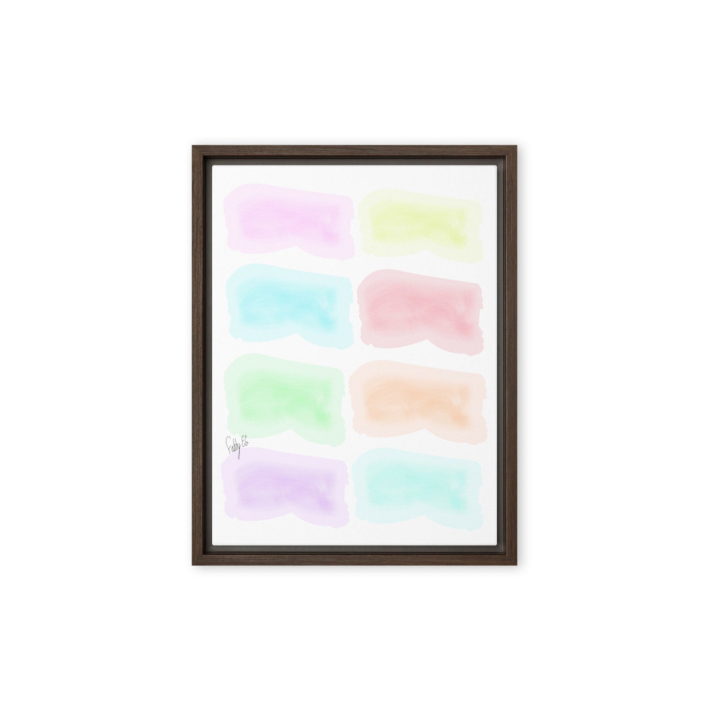 Watercolor stages framed canvas