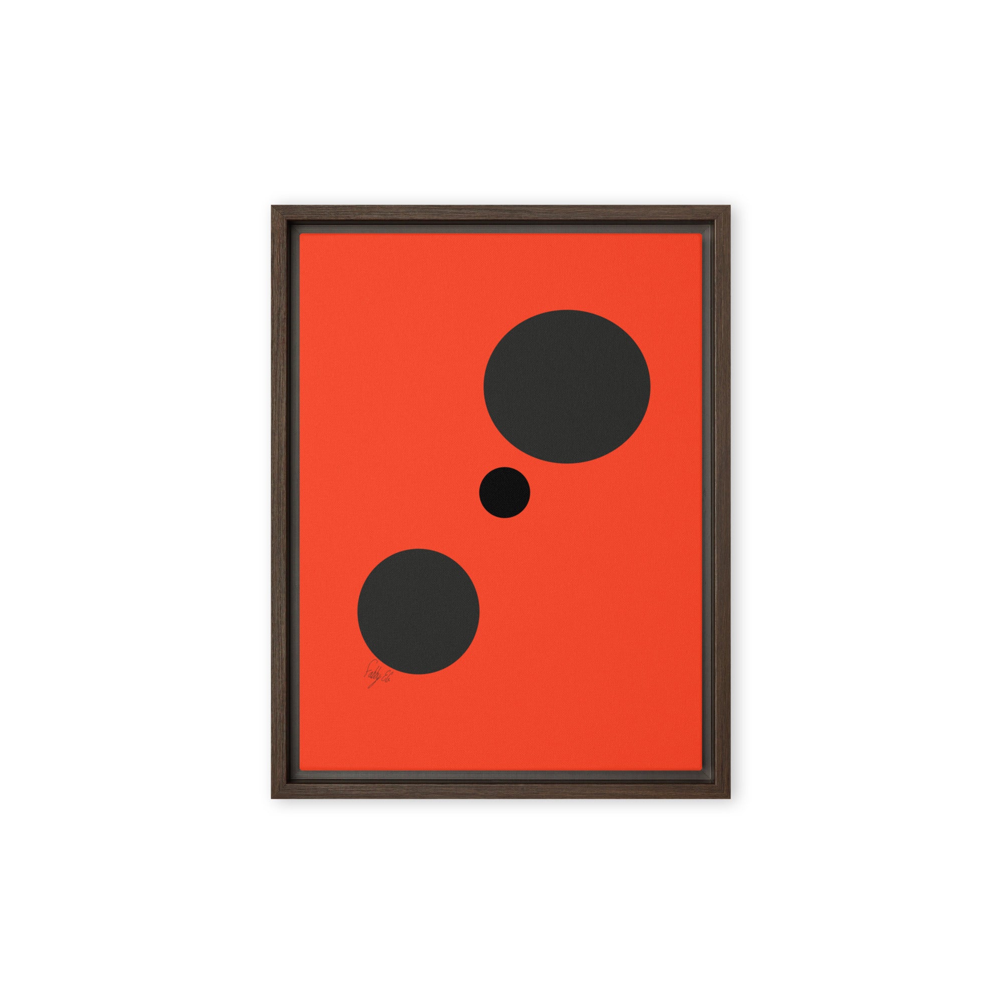 Dots orange framed canvas