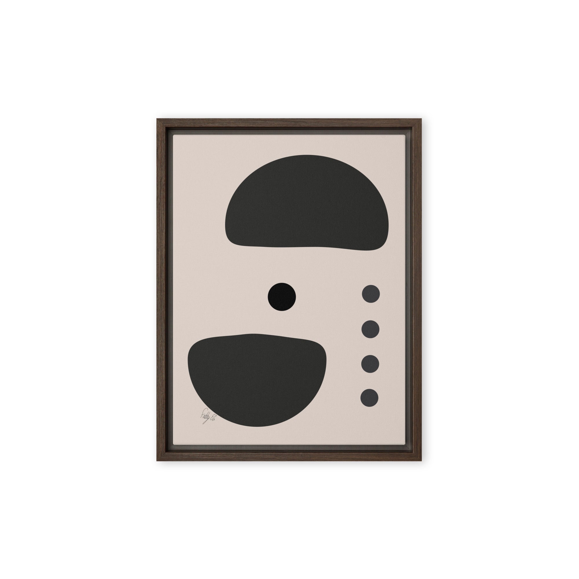 Dots taking sides Light pale framed canvas