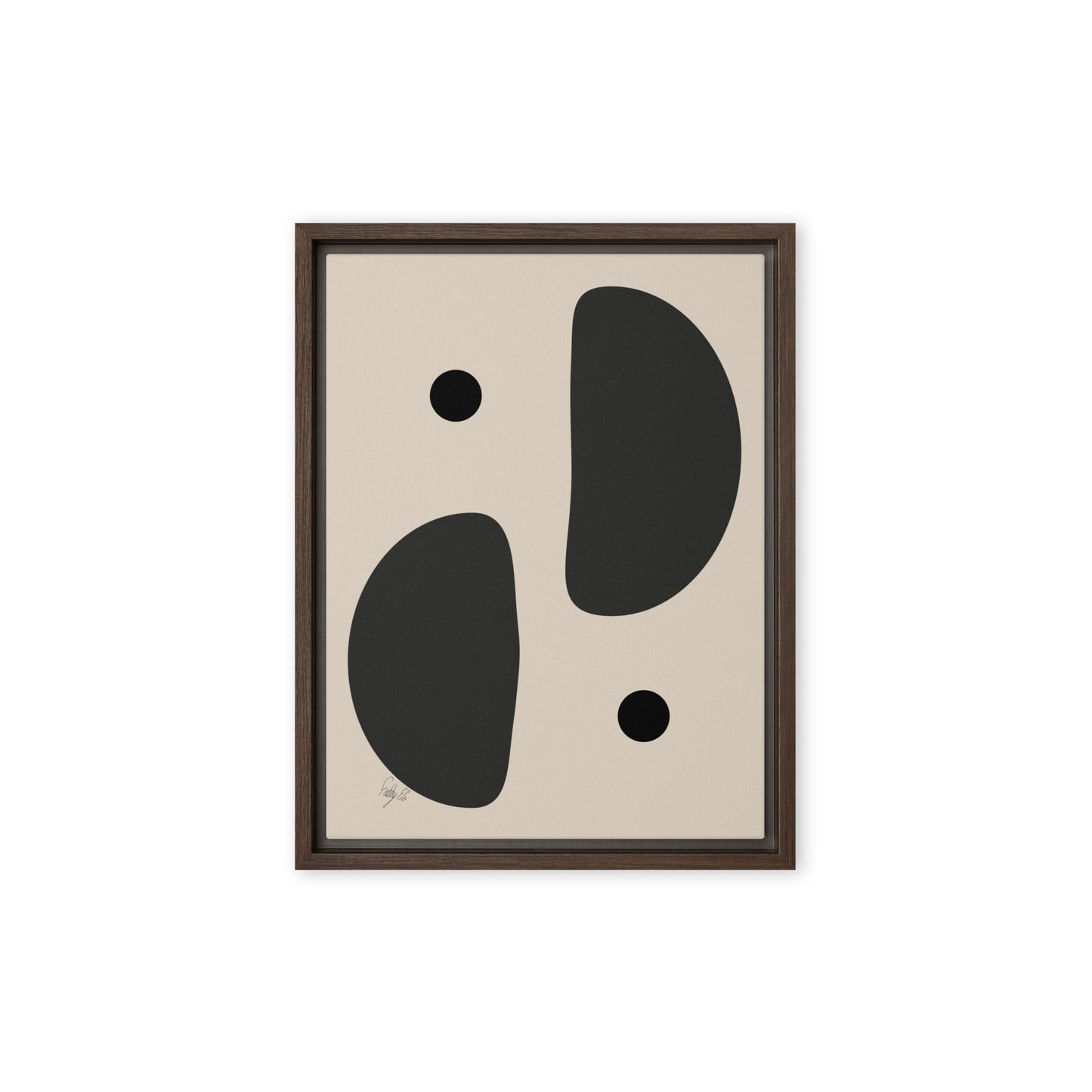 Mirror effect dots pale framed canvas