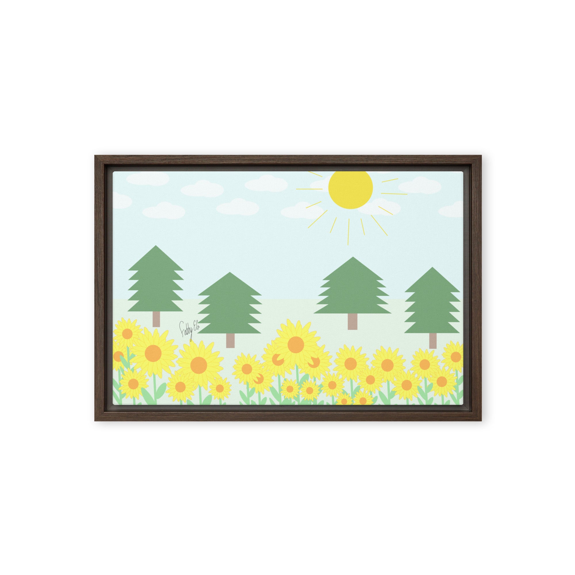 Peace day (horizontal) framed canvas