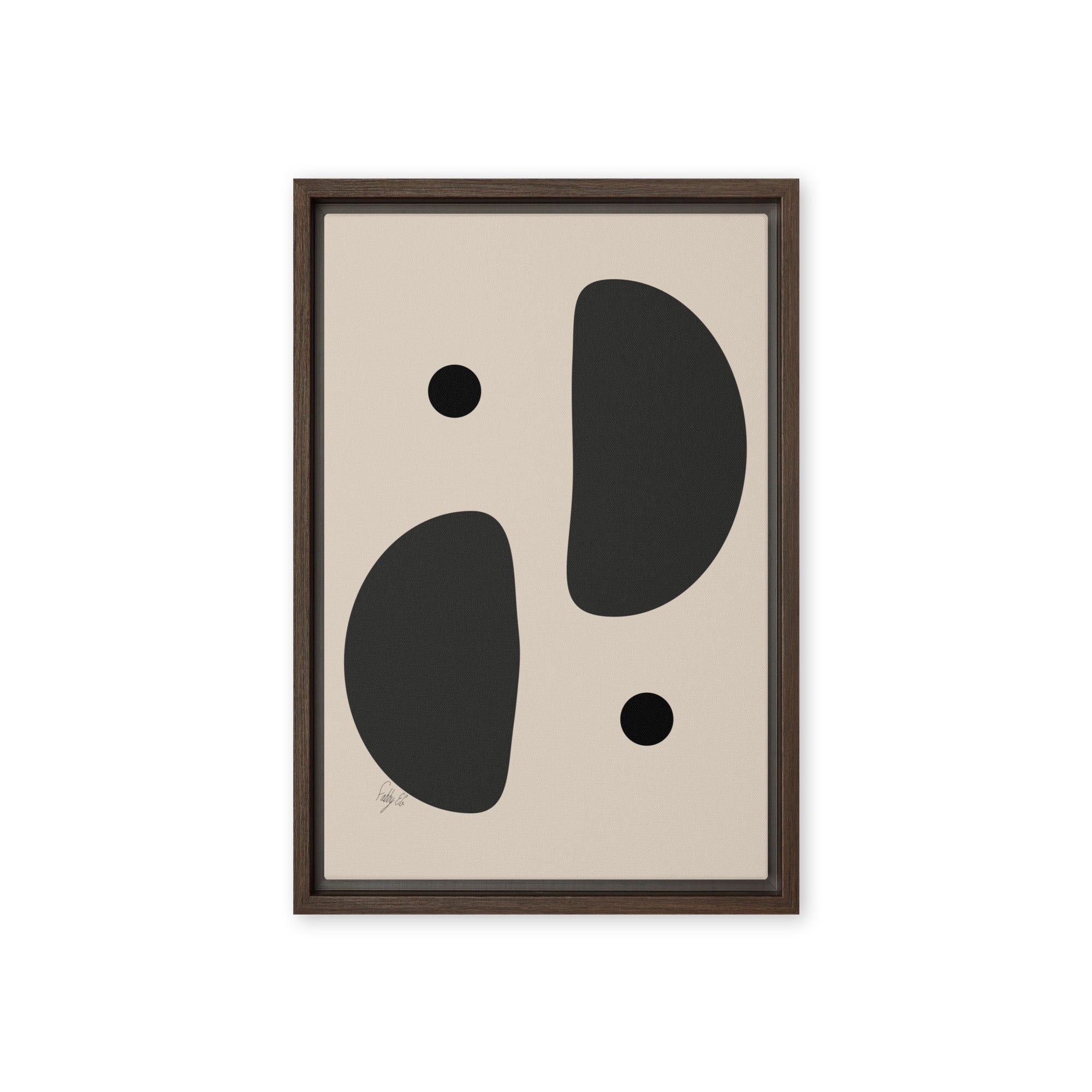 Mirror effect dots pale framed canvas