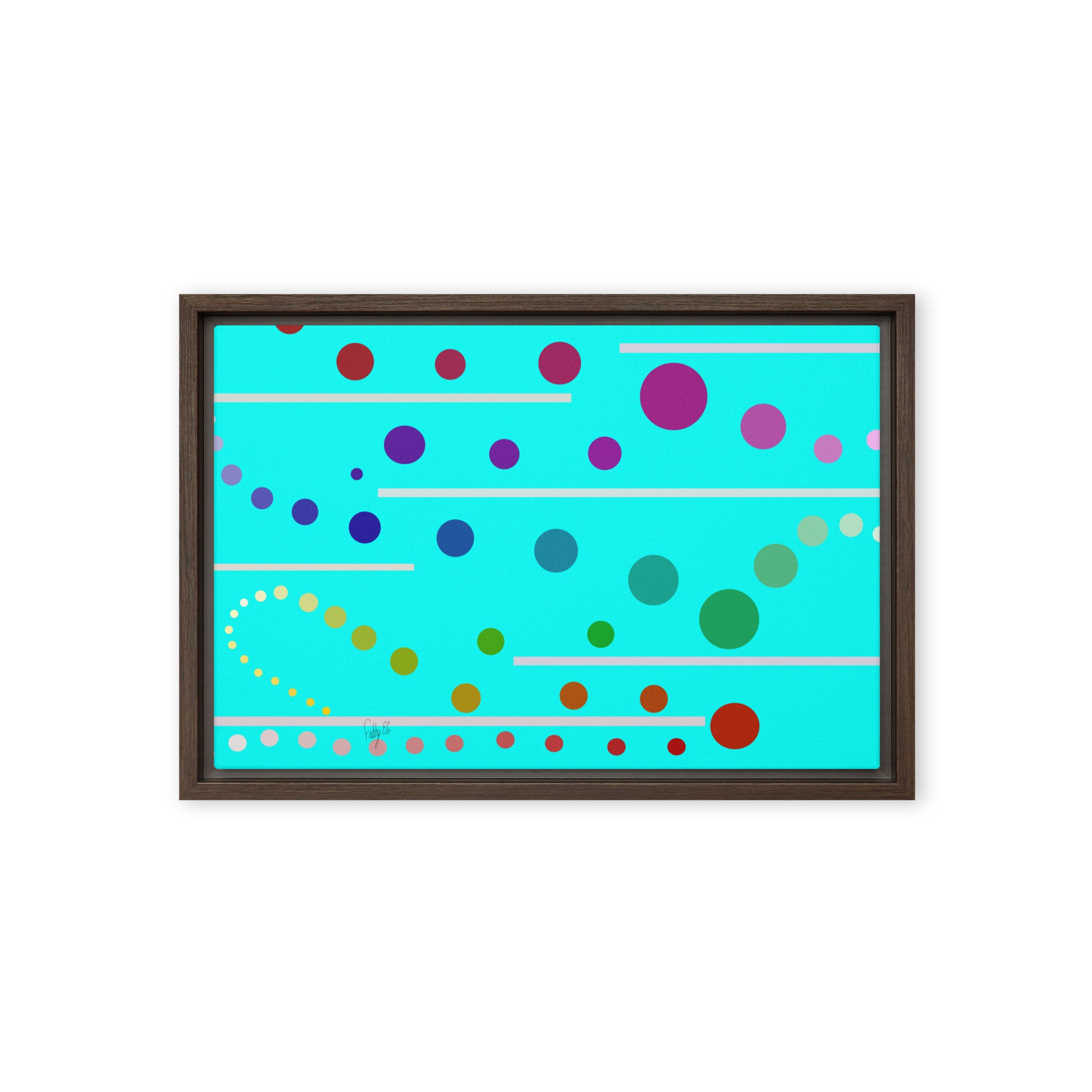 Follow along cyan blue framed canvas