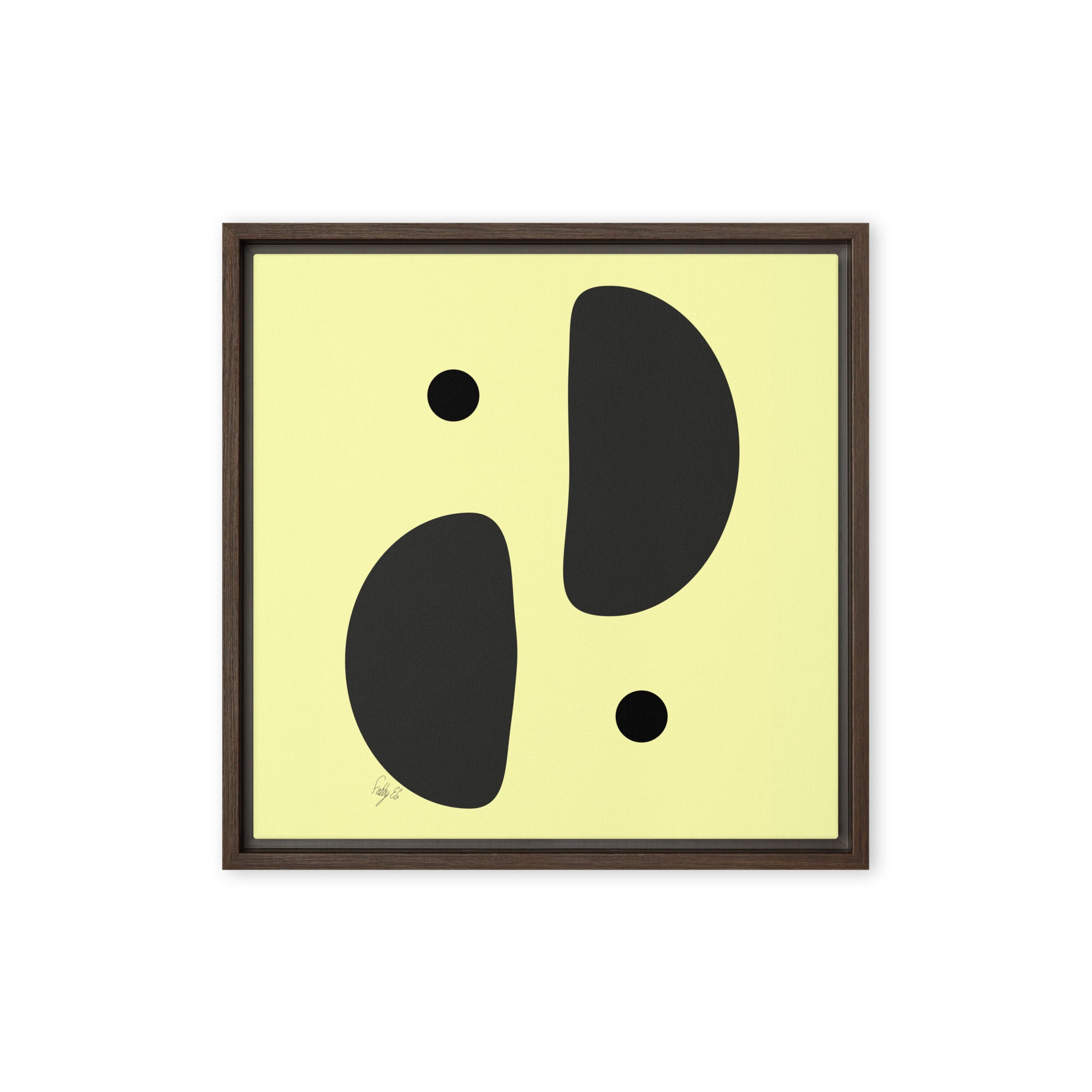 Mirror effect dots yellow warmth framed canvas