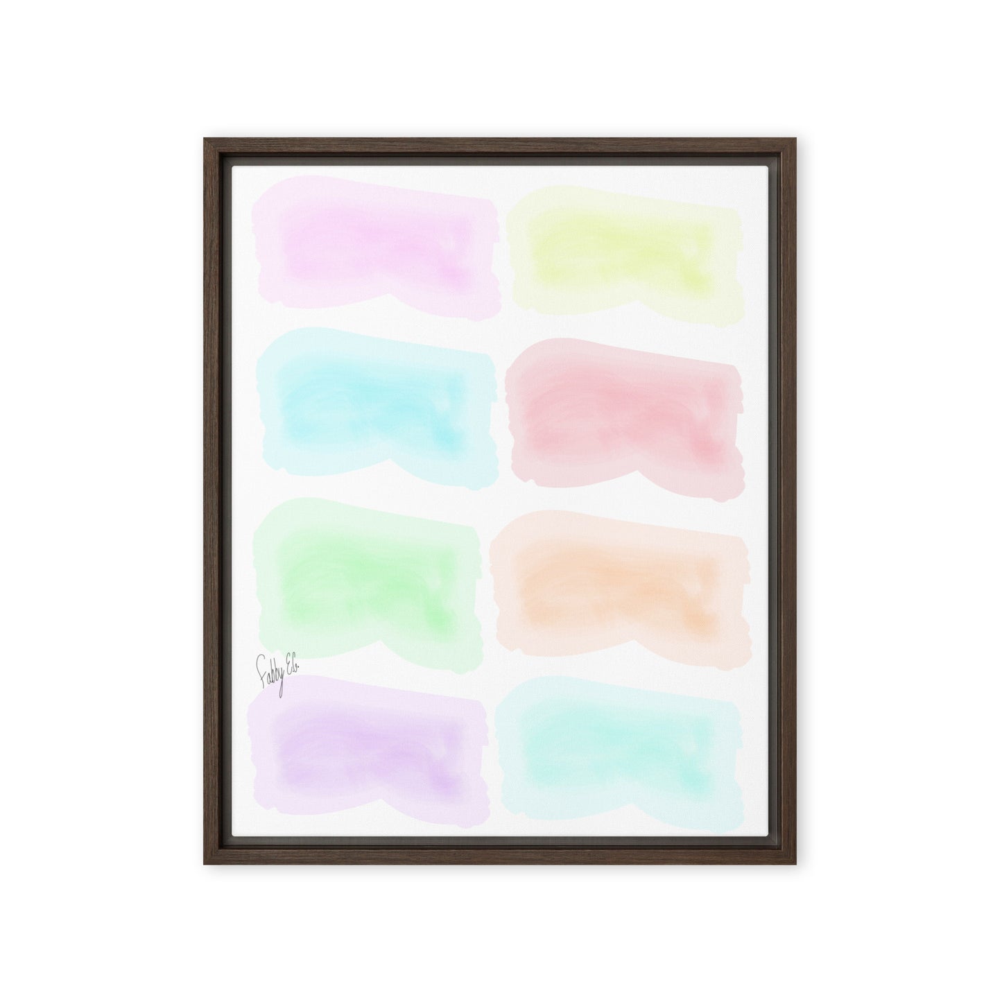 Watercolor stages framed canvas
