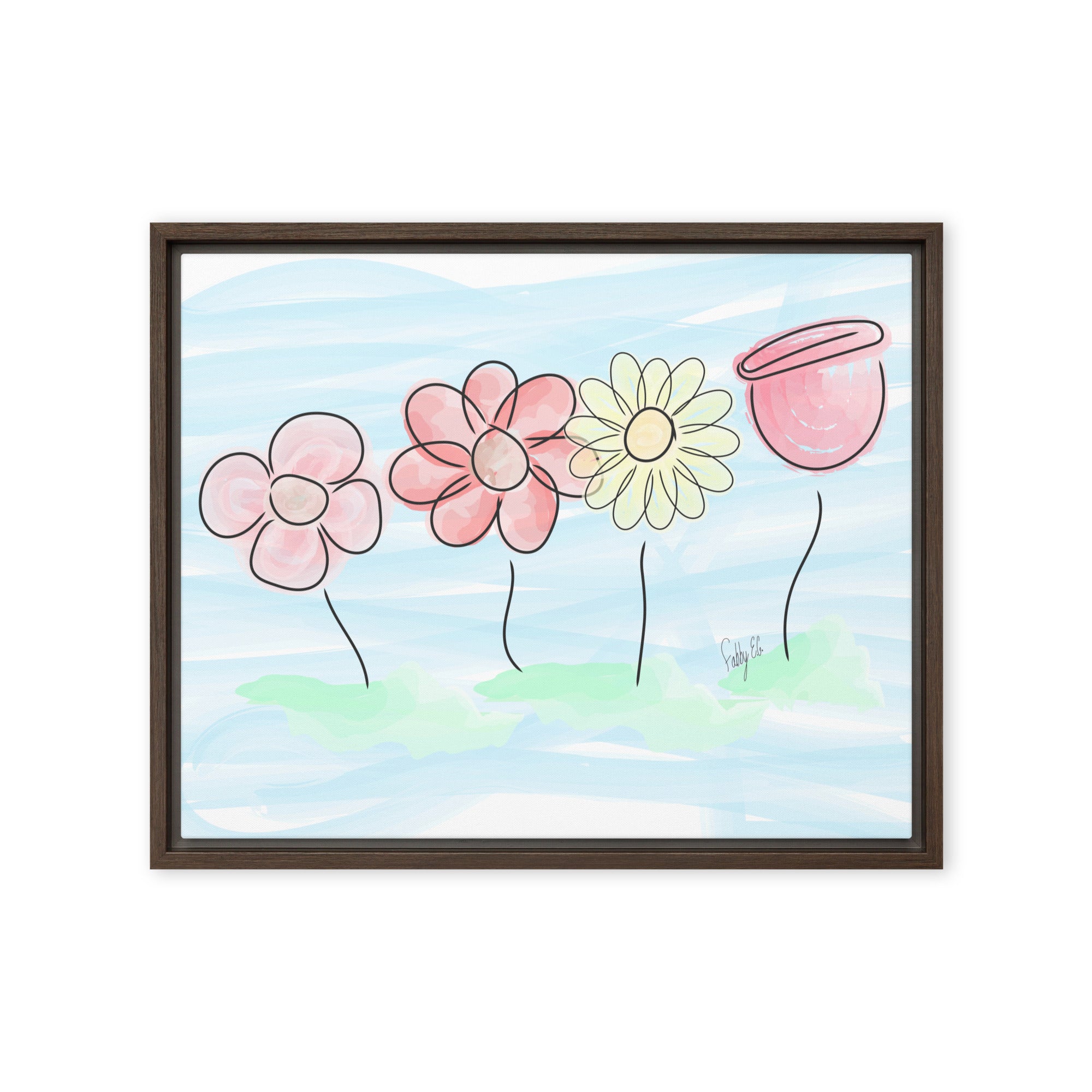 Buying myself four flowers framed canvas