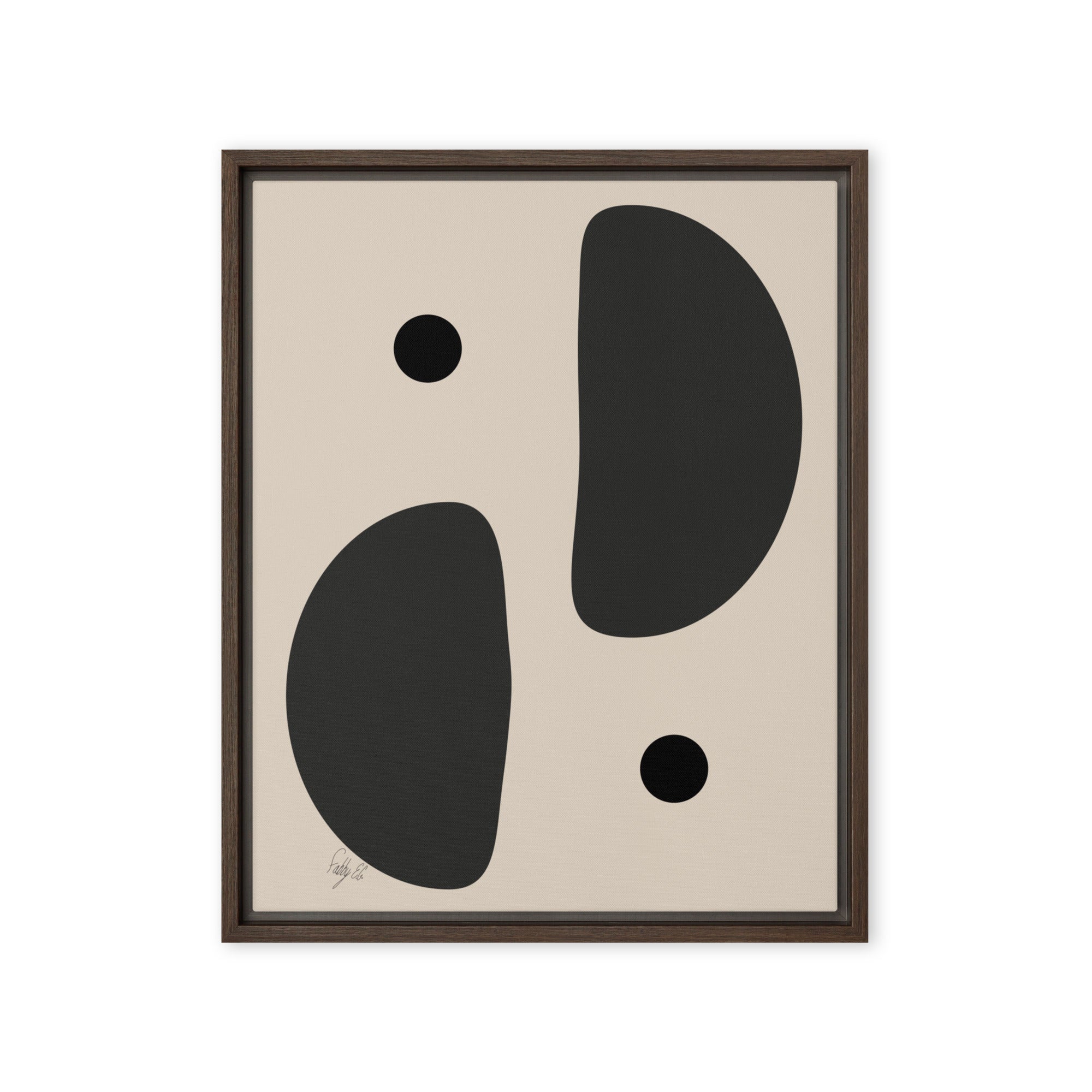 Mirror effect dots pale framed canvas
