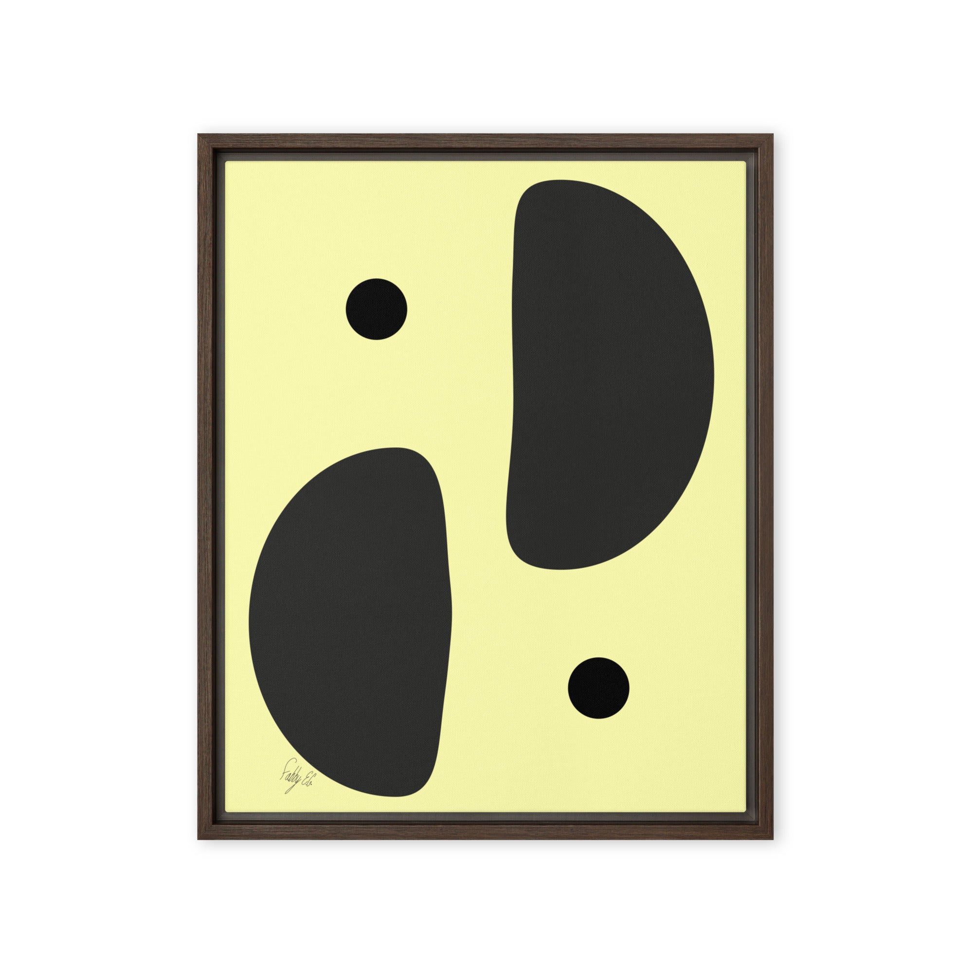 Mirror effect dots yellow warmth framed canvas