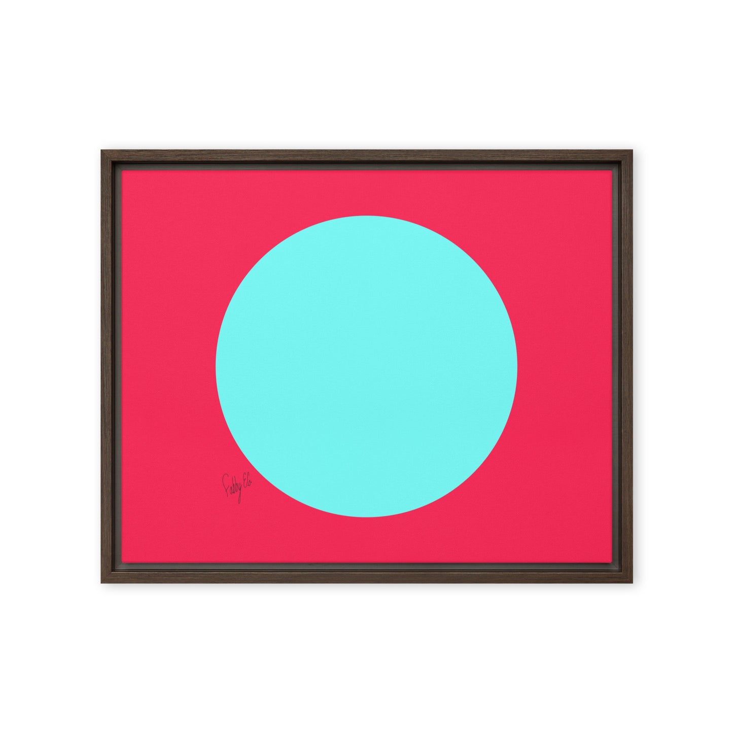 Circling around pink framed canvas