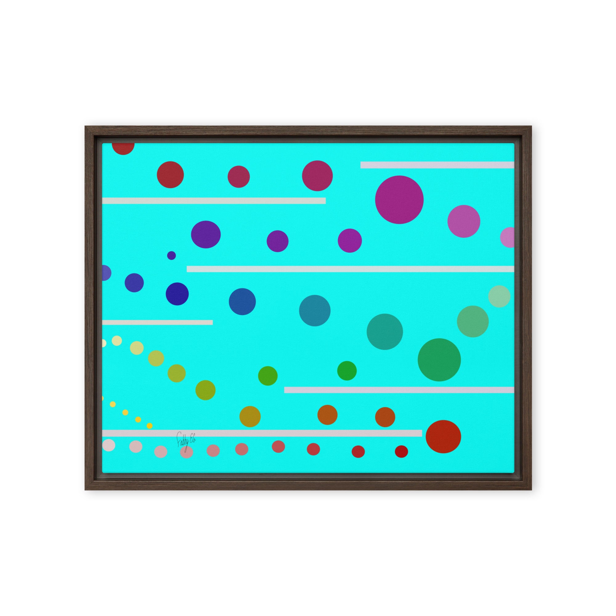 Follow along cyan blue framed canvas