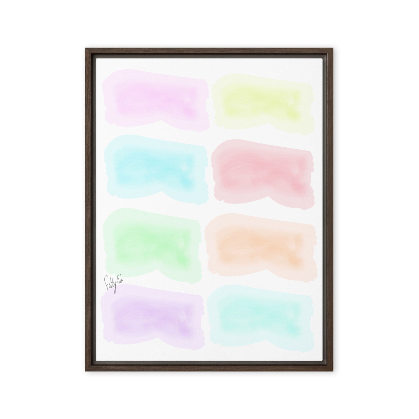 Watercolor stages framed canvas