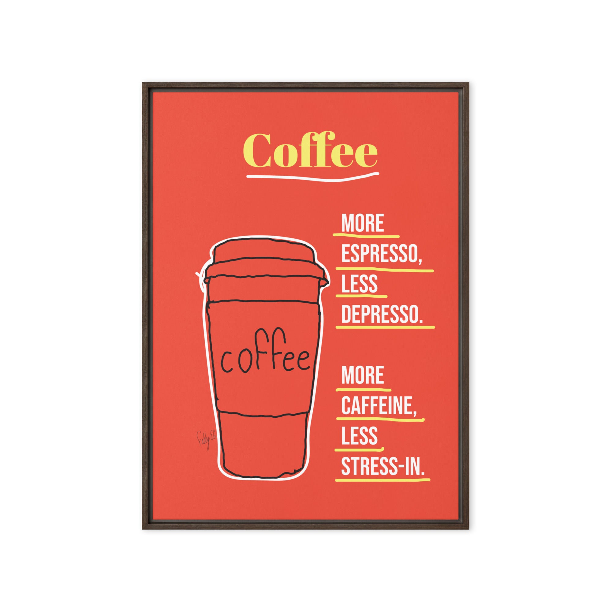 More espresso framed canvas