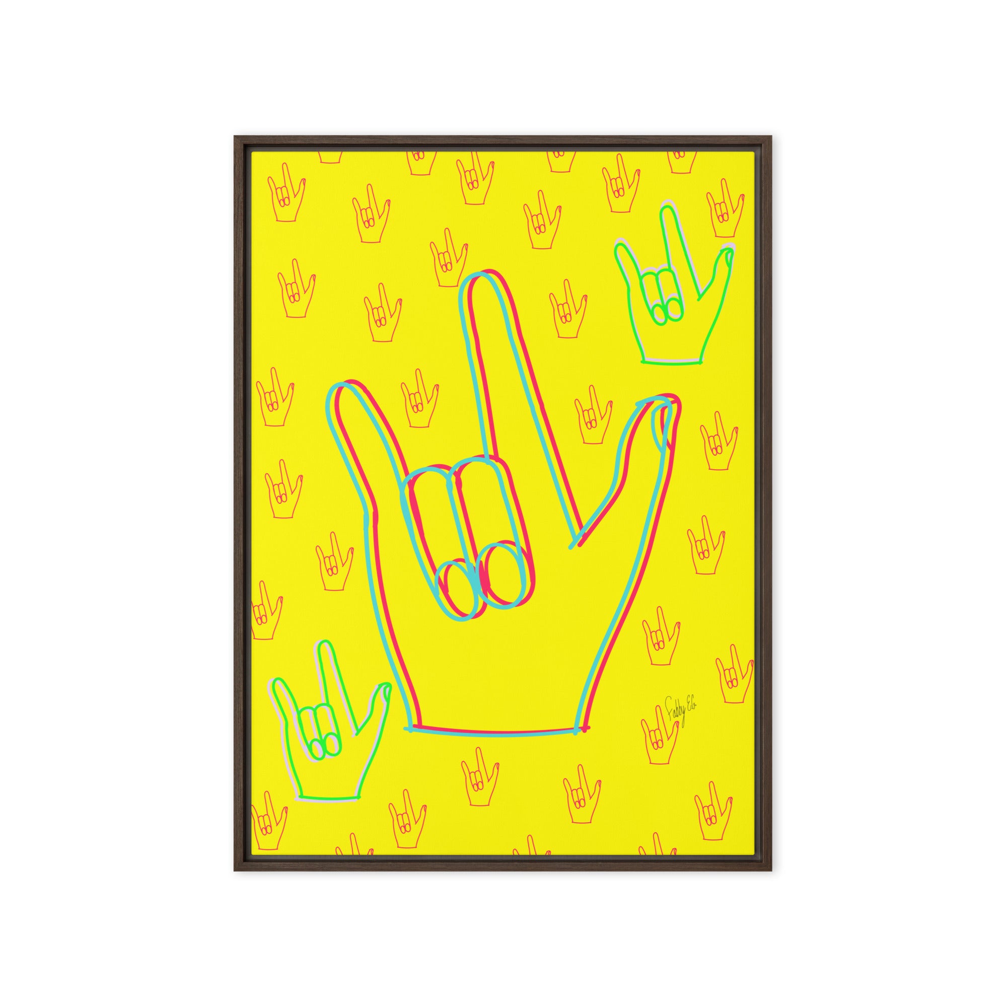 I love you sign language framed canvas