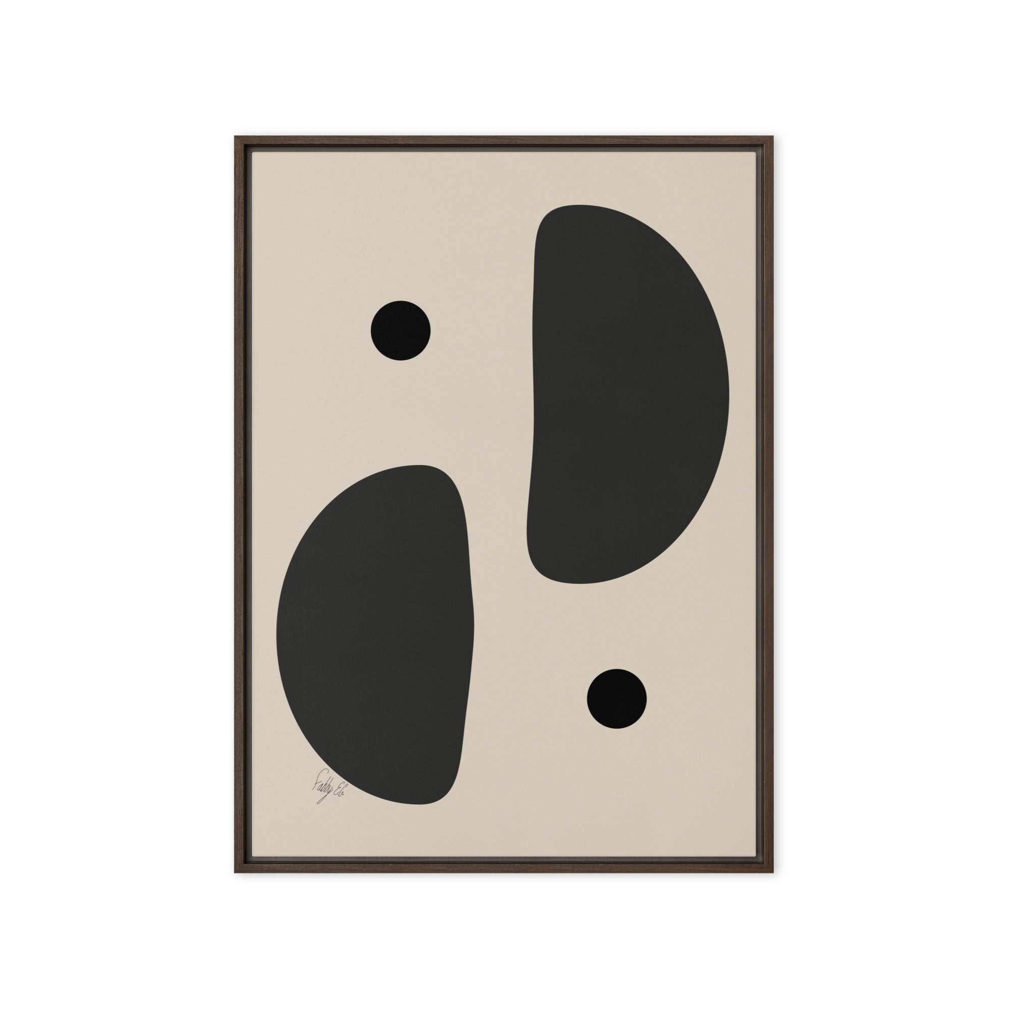 Mirror effect dots pale framed canvas