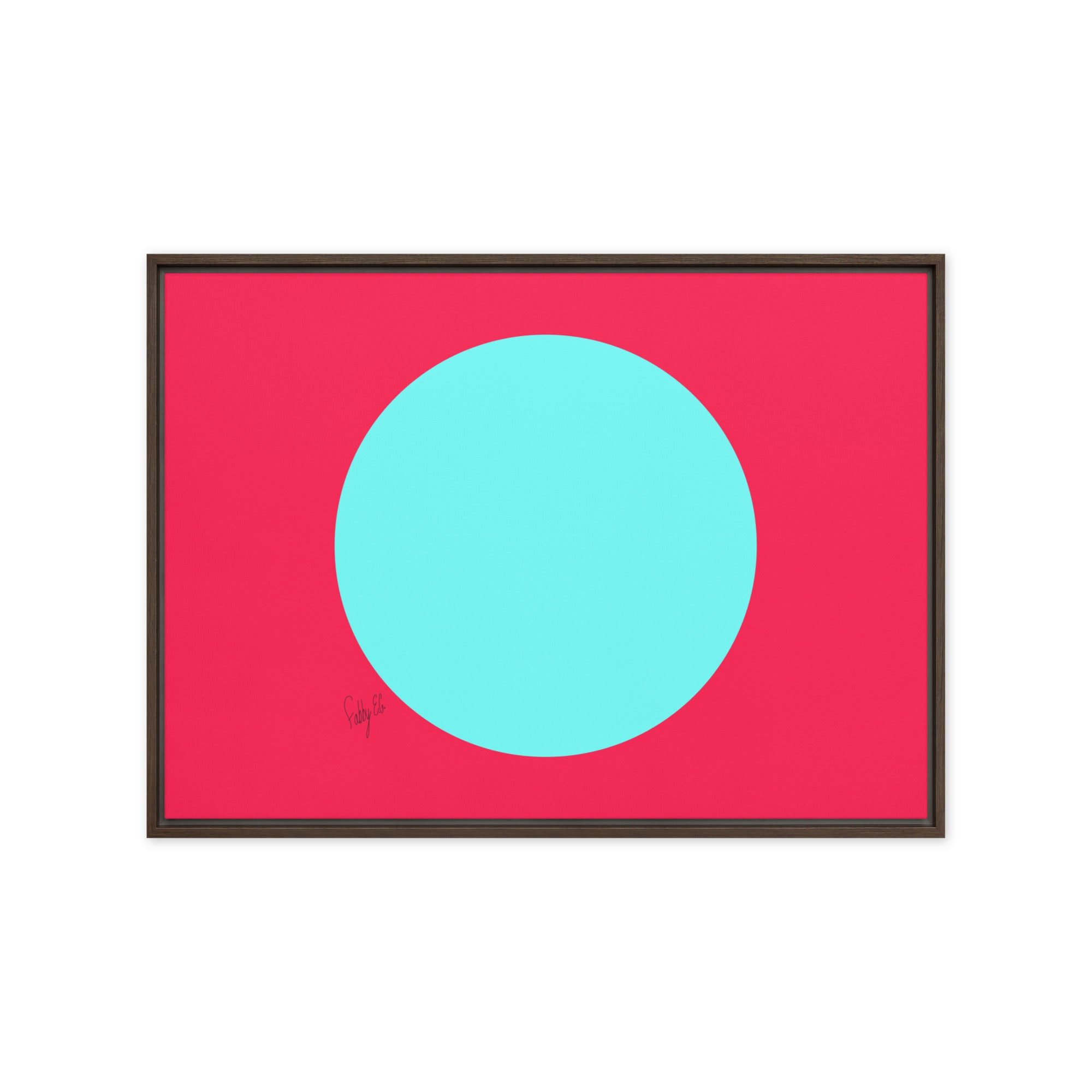 Circling around pink framed canvas