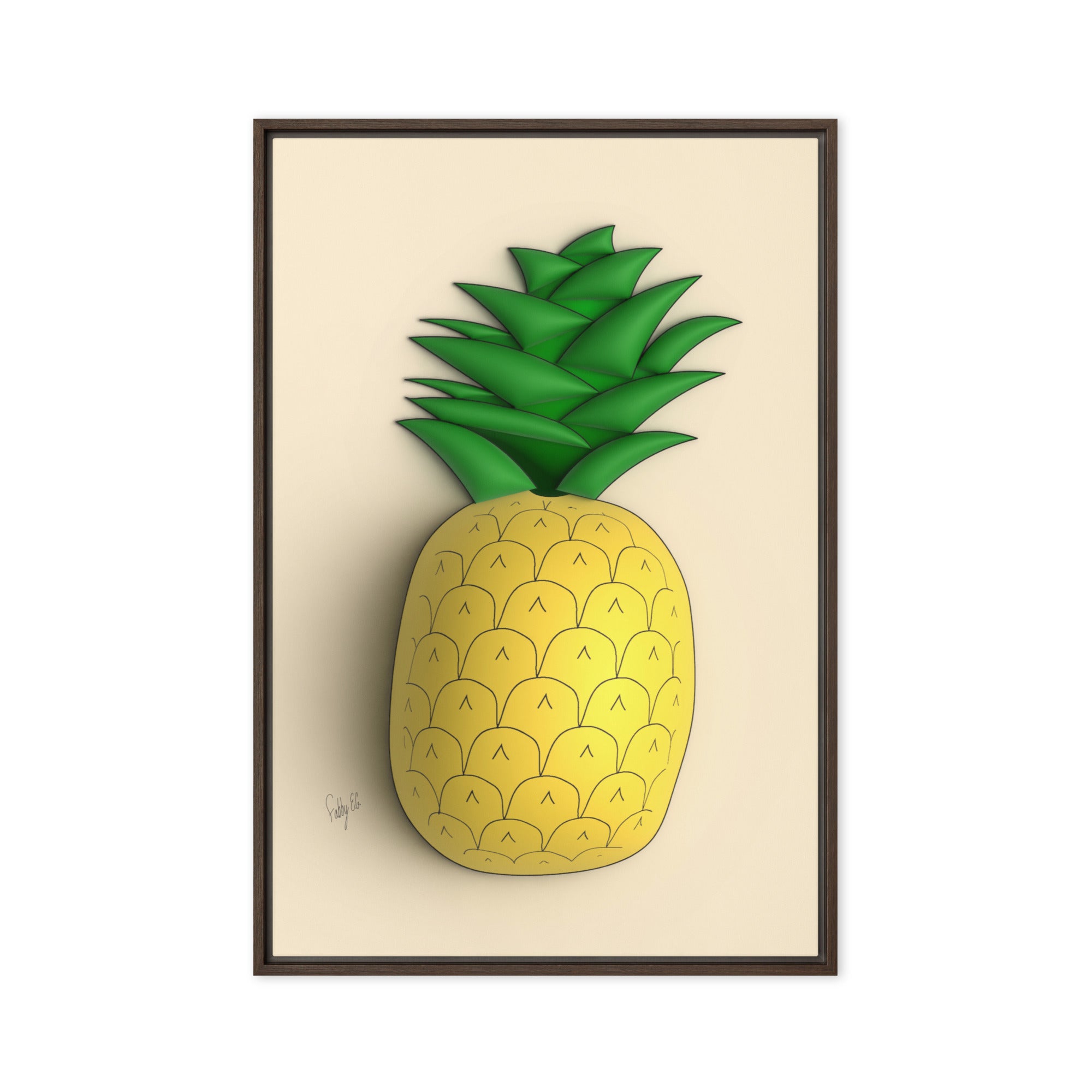 Pineapple 3D framed canvas