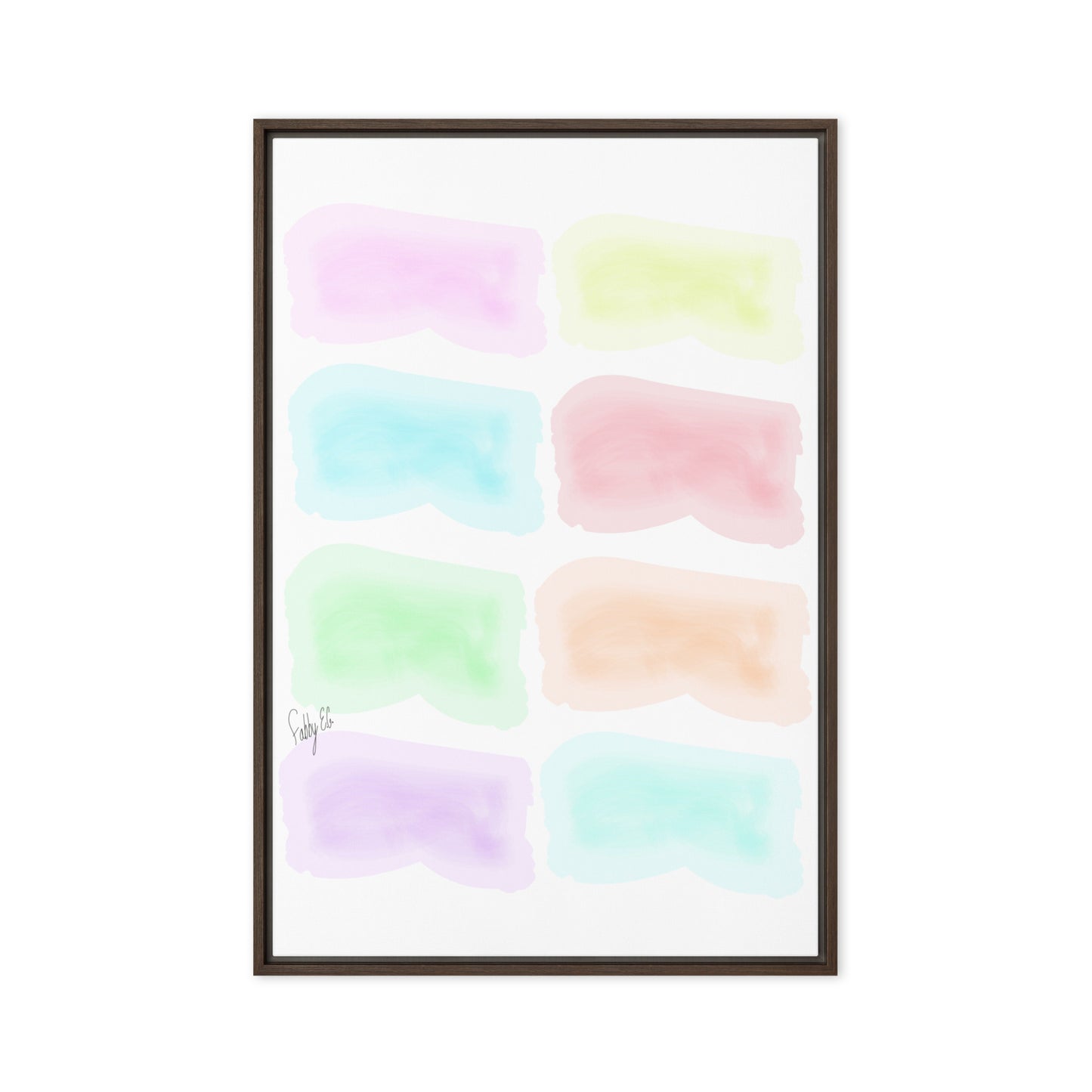 Watercolor stages framed canvas