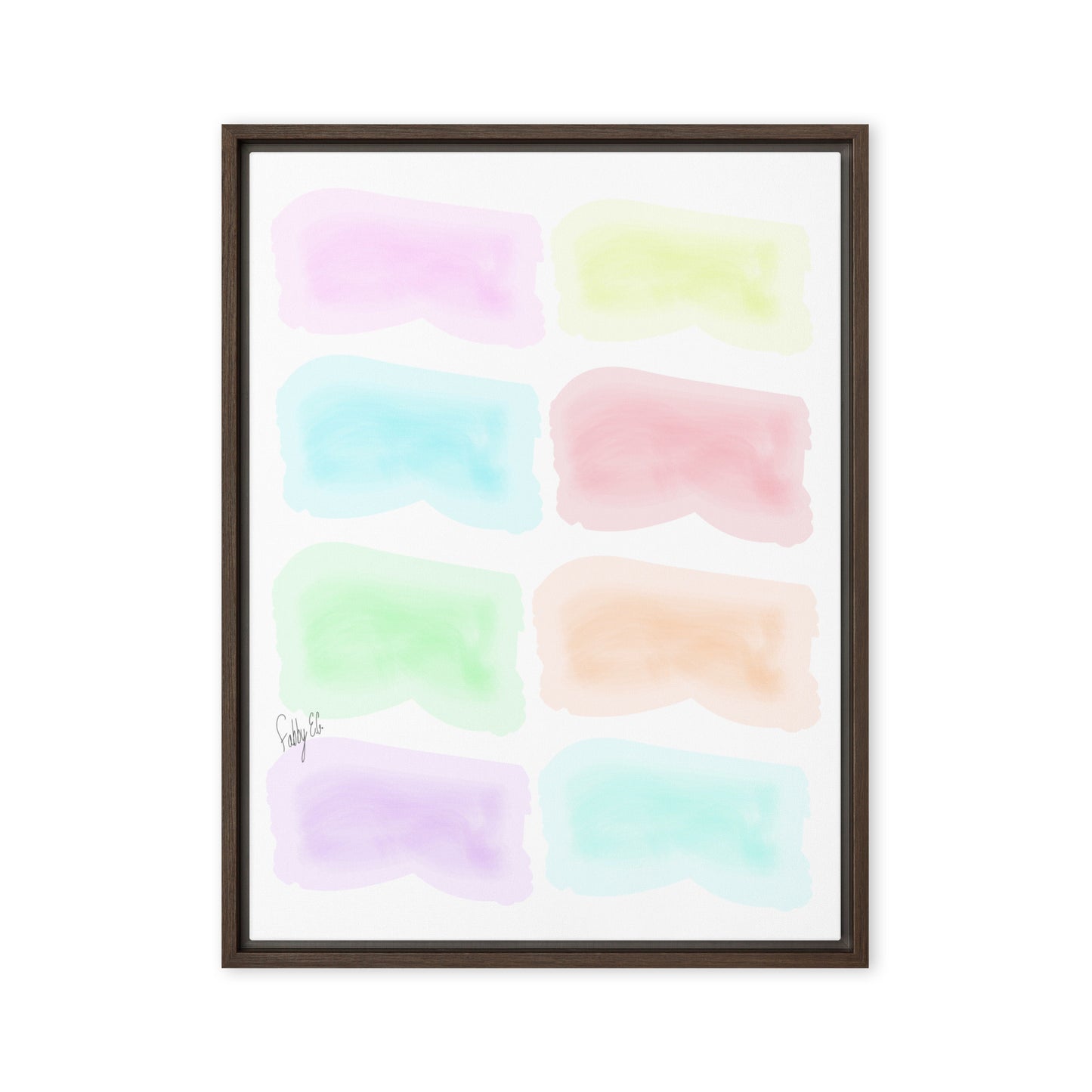 Watercolor stages framed canvas