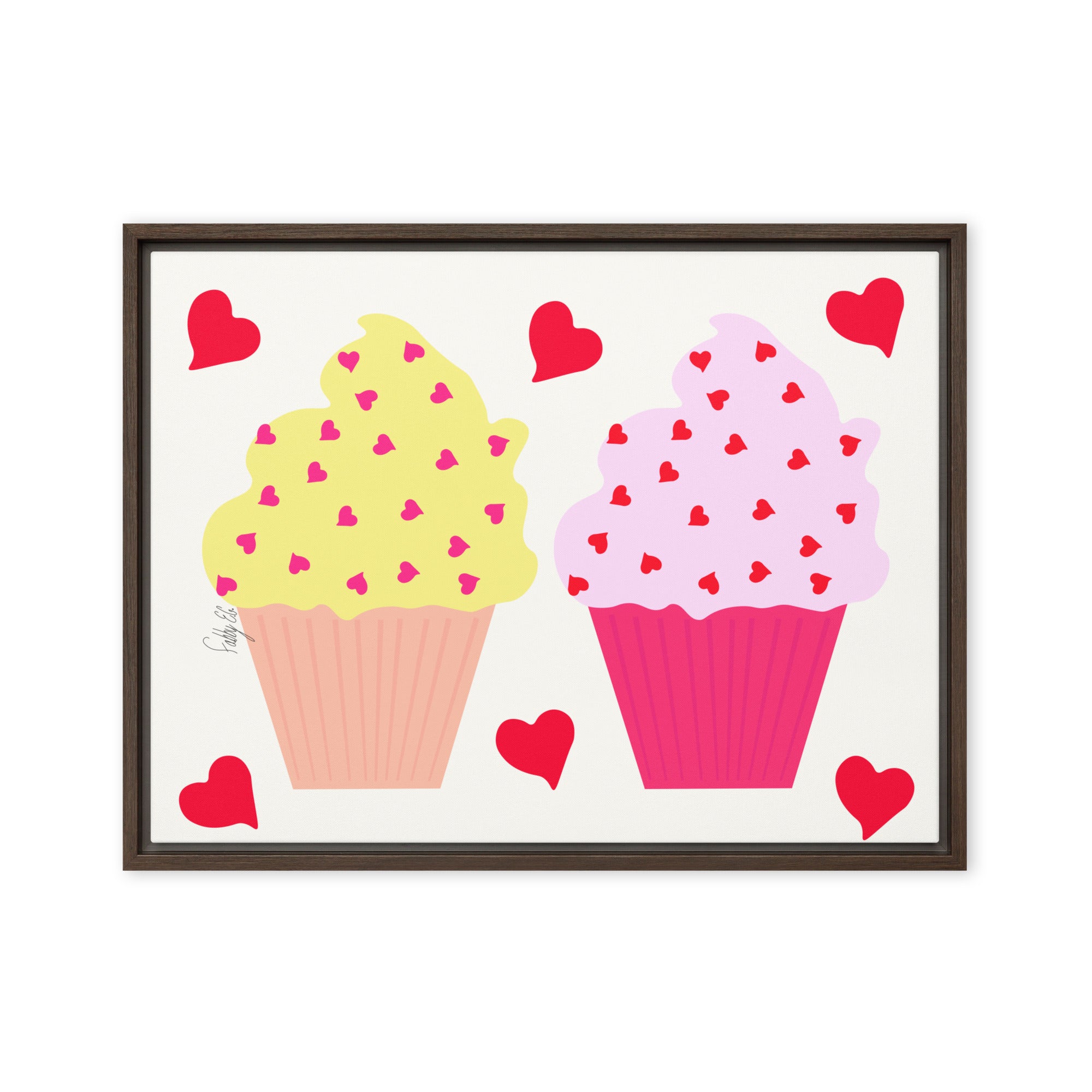 In memory of love cupcakes framed canvas