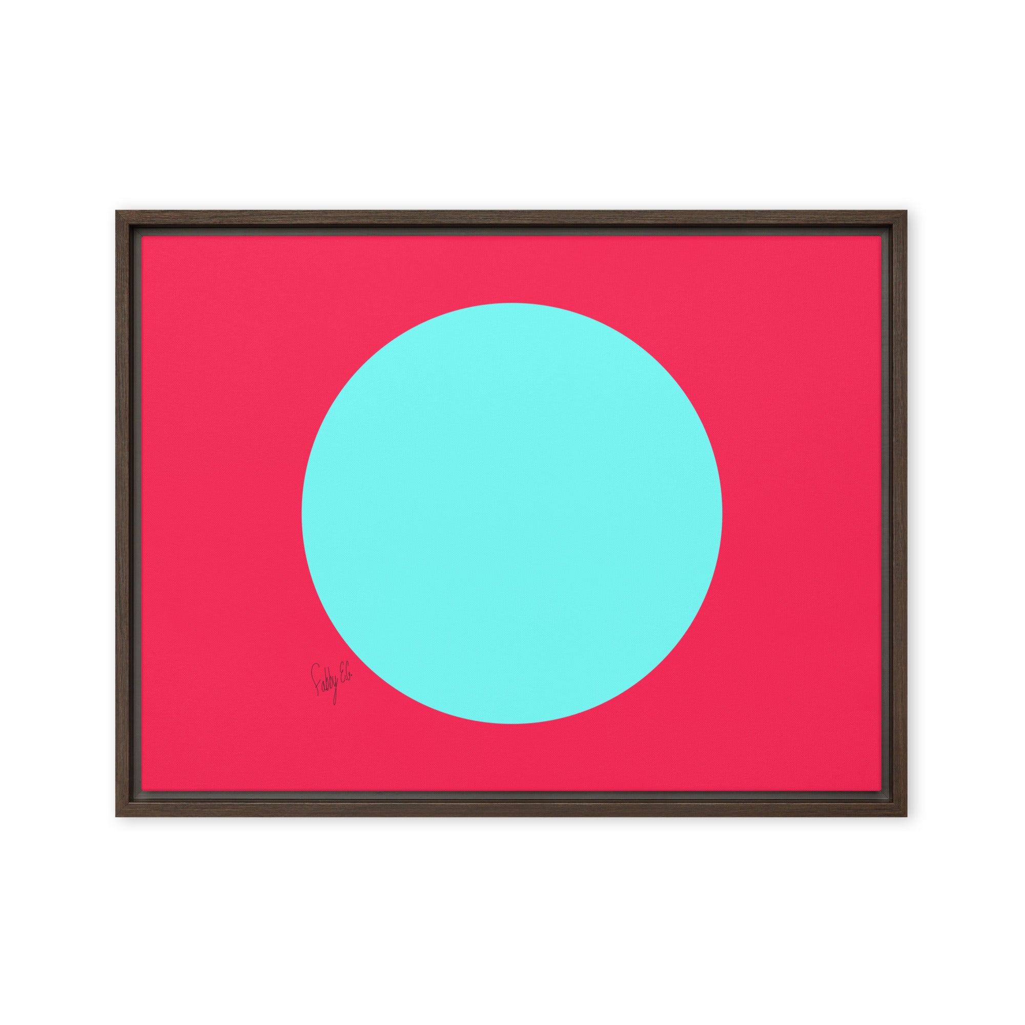 Circling around pink framed canvas