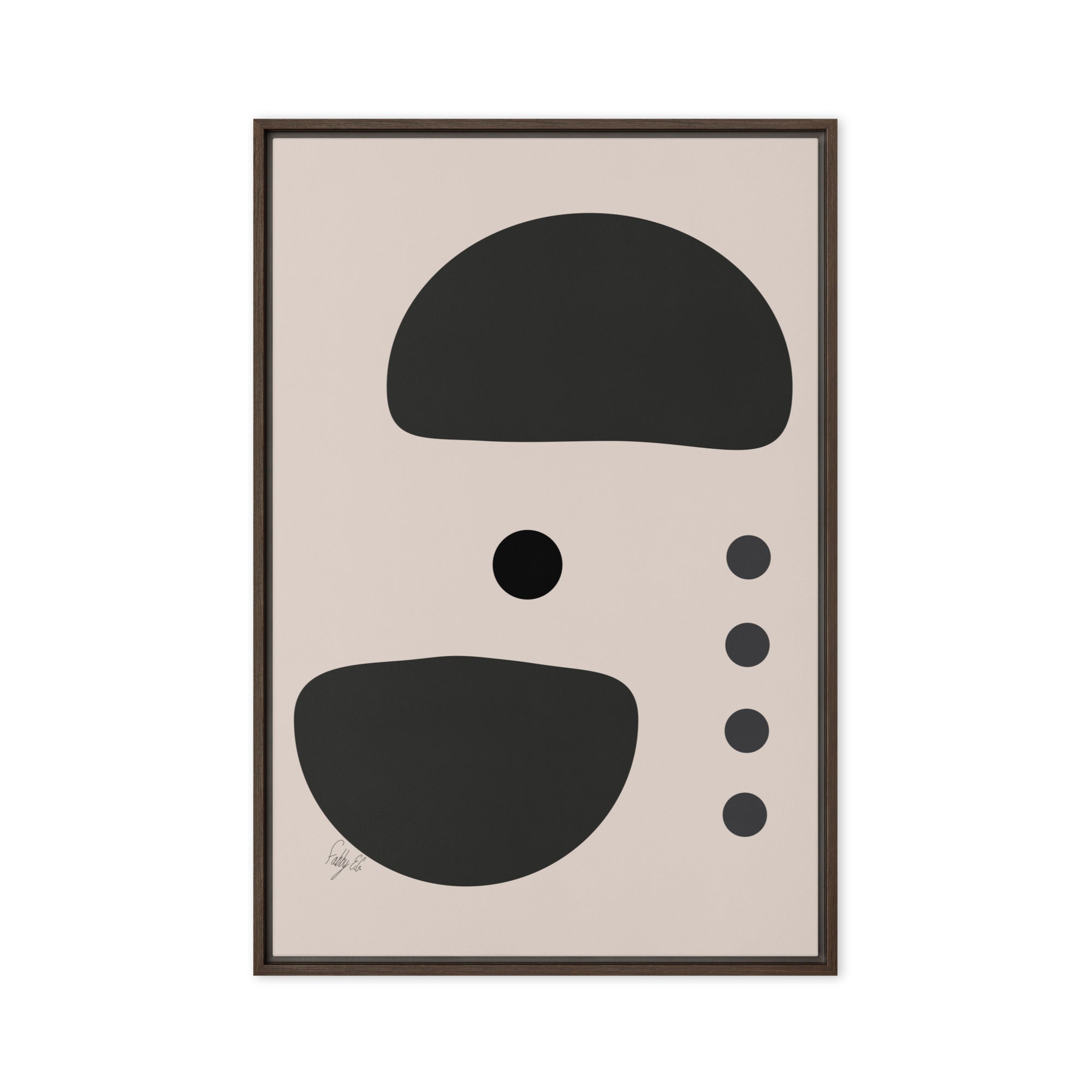 Dots taking sides Light pale framed canvas