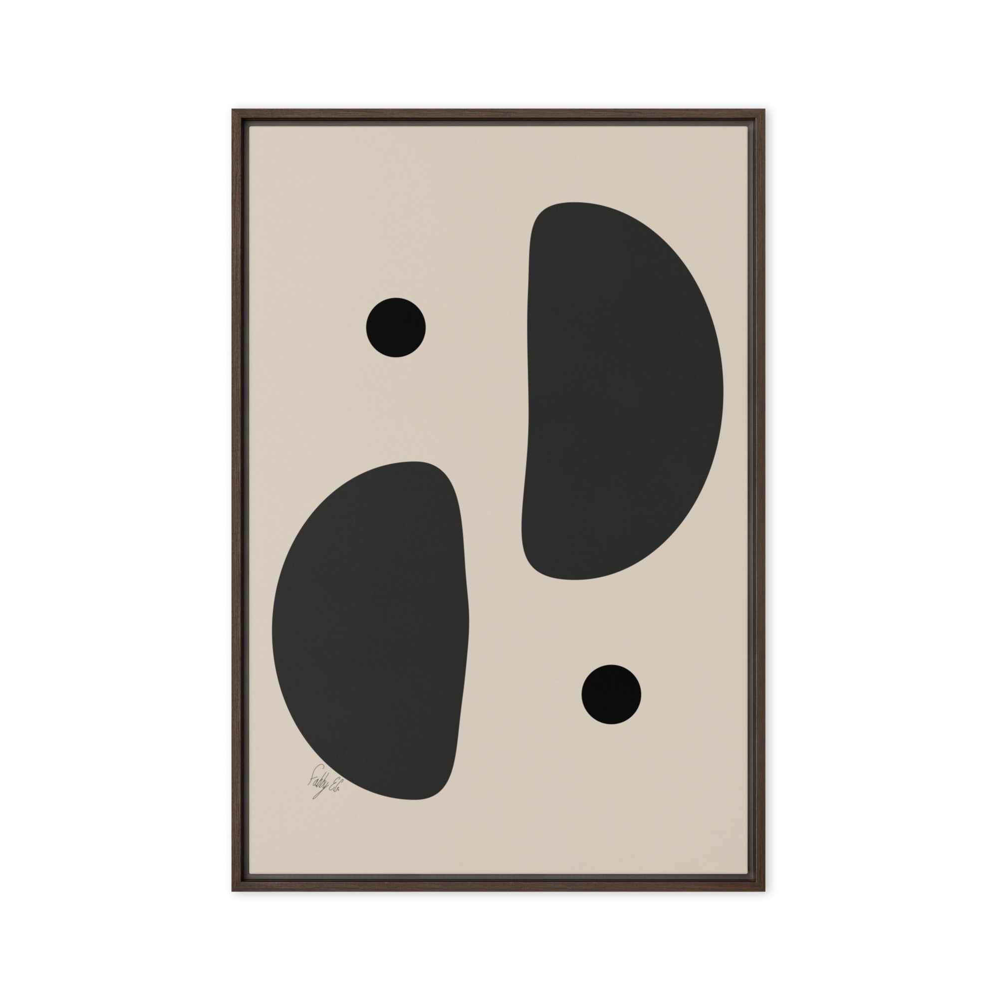 Mirror effect dots pale framed canvas