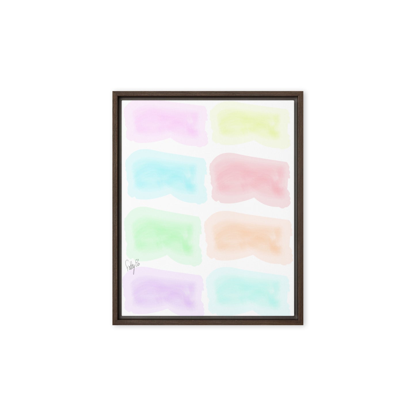 Watercolor stages framed canvas