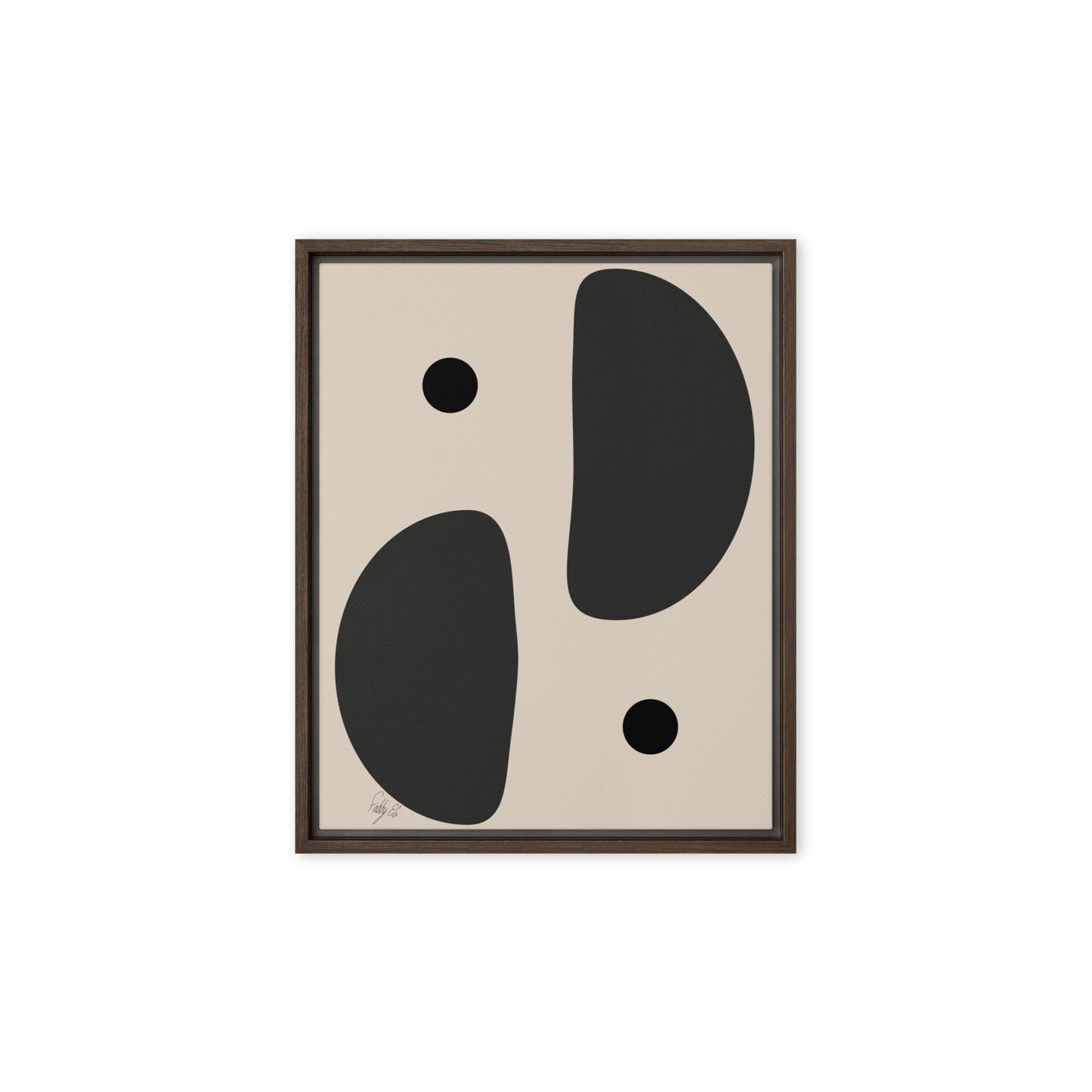 Mirror effect dots pale framed canvas