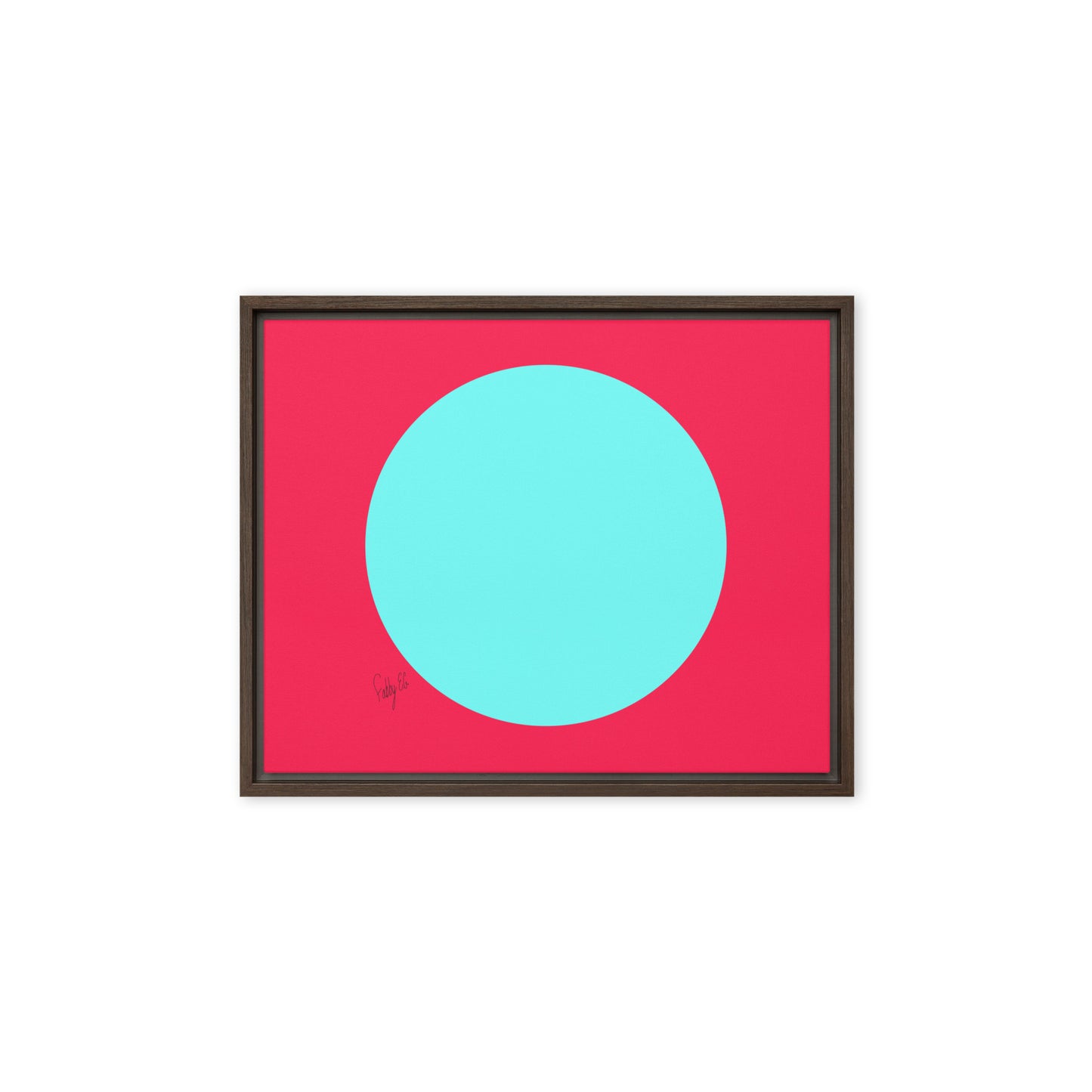 Circling around pink framed canvas