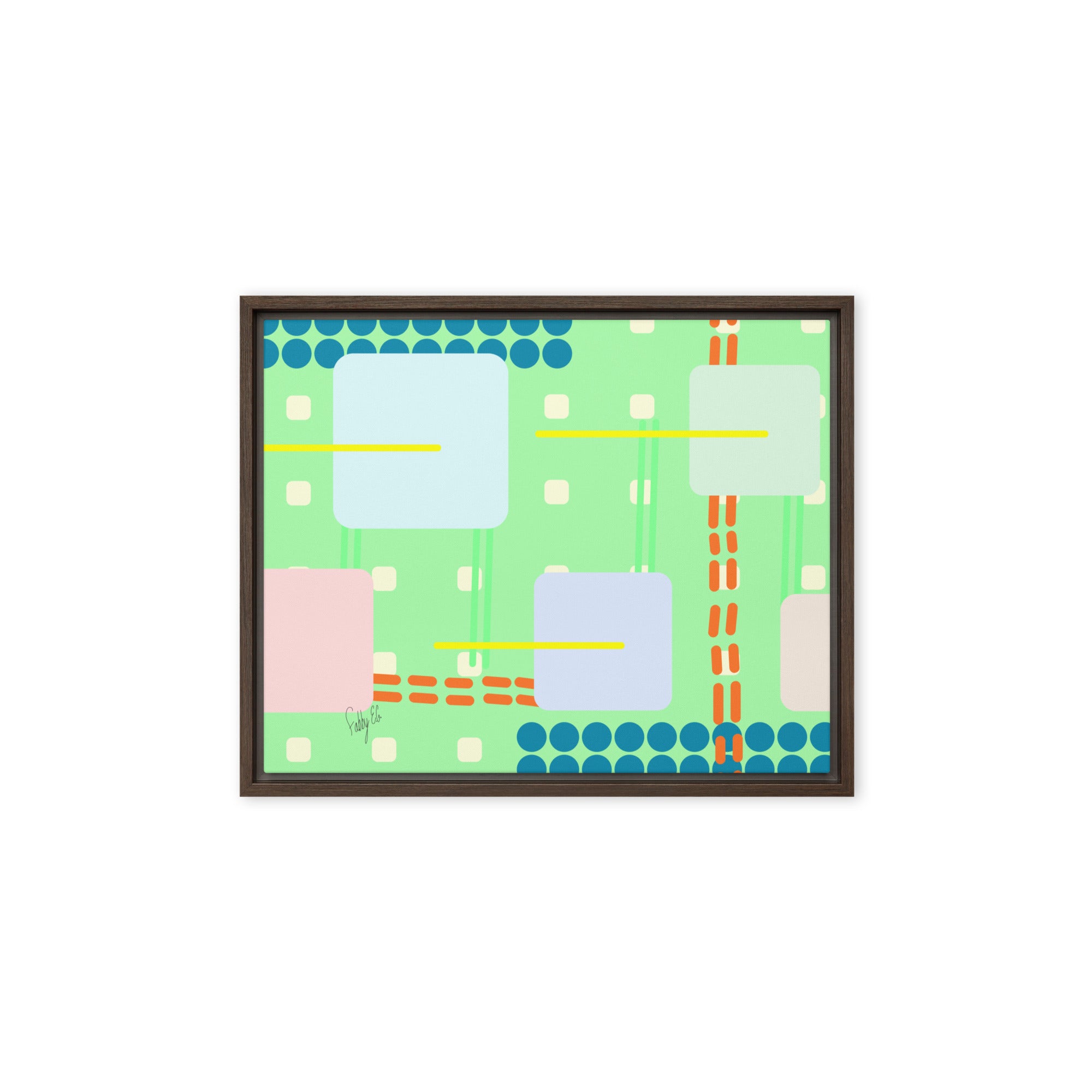 Off grid green framed canvas