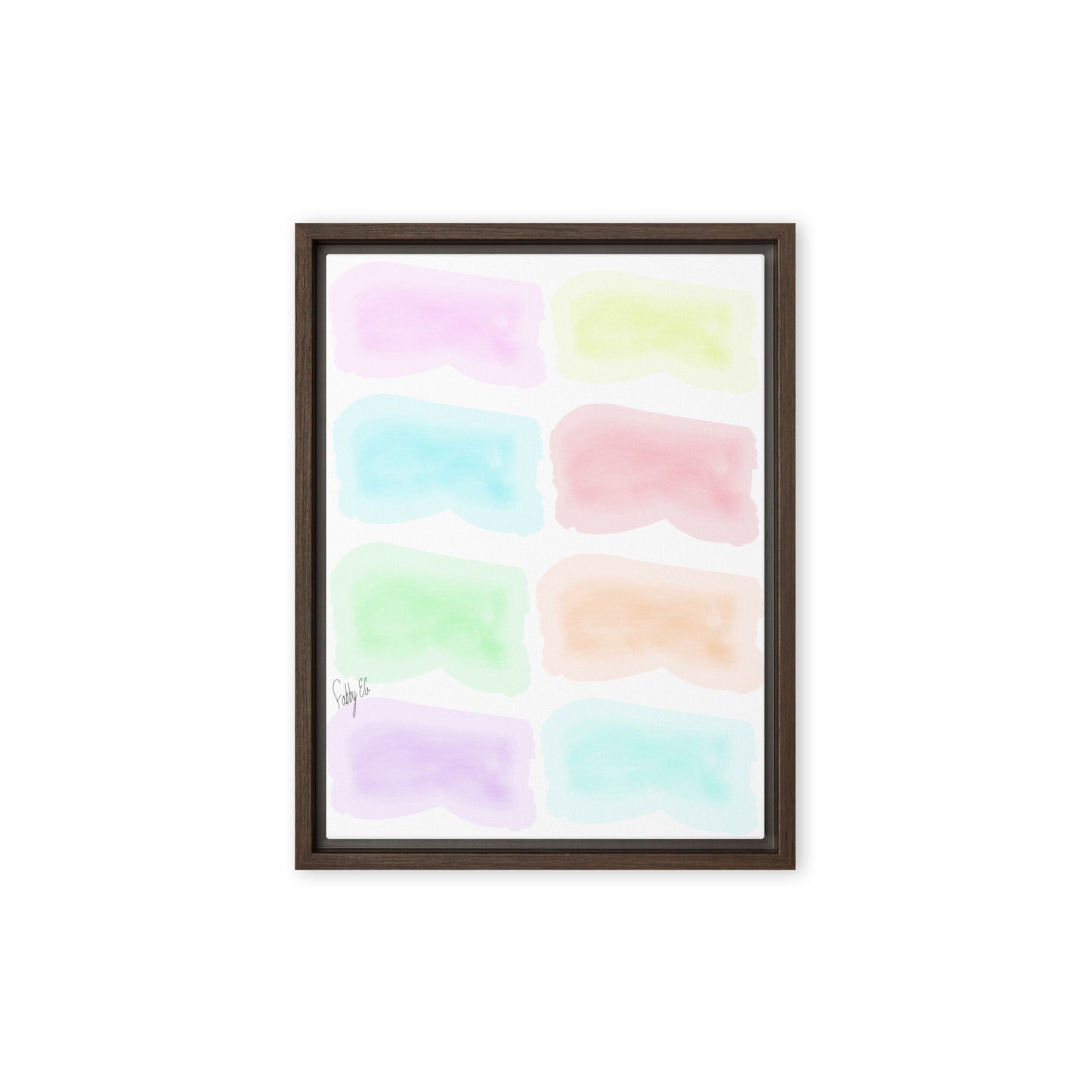 Watercolor stages framed canvas