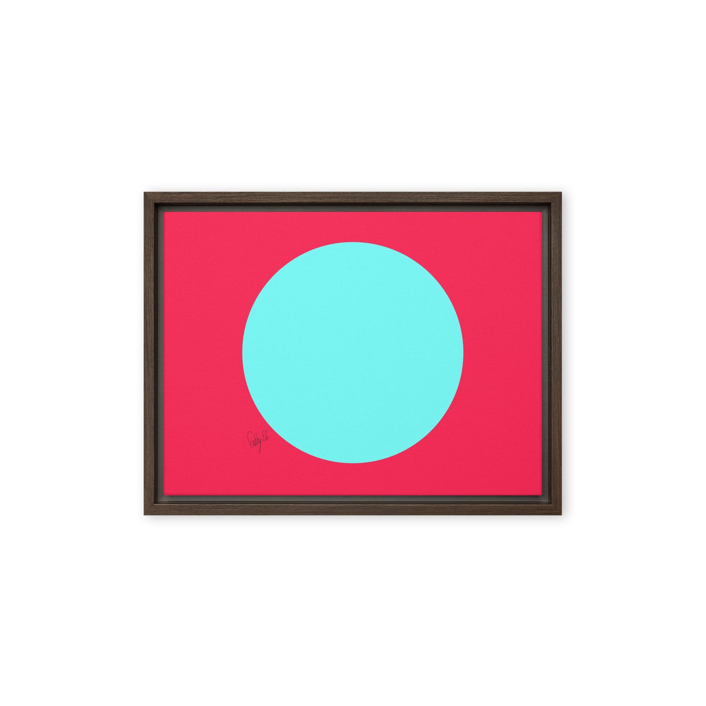 Circling around pink framed canvas