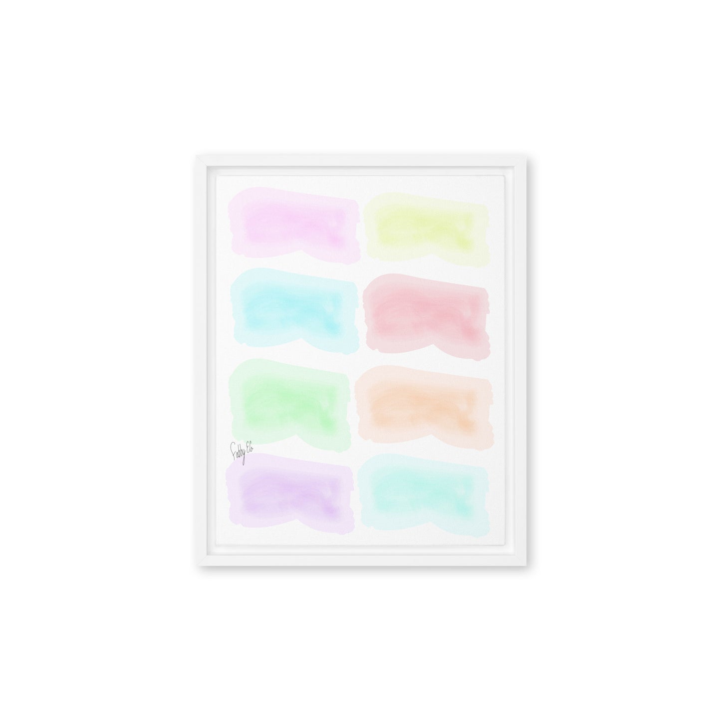 Watercolor stages framed canvas