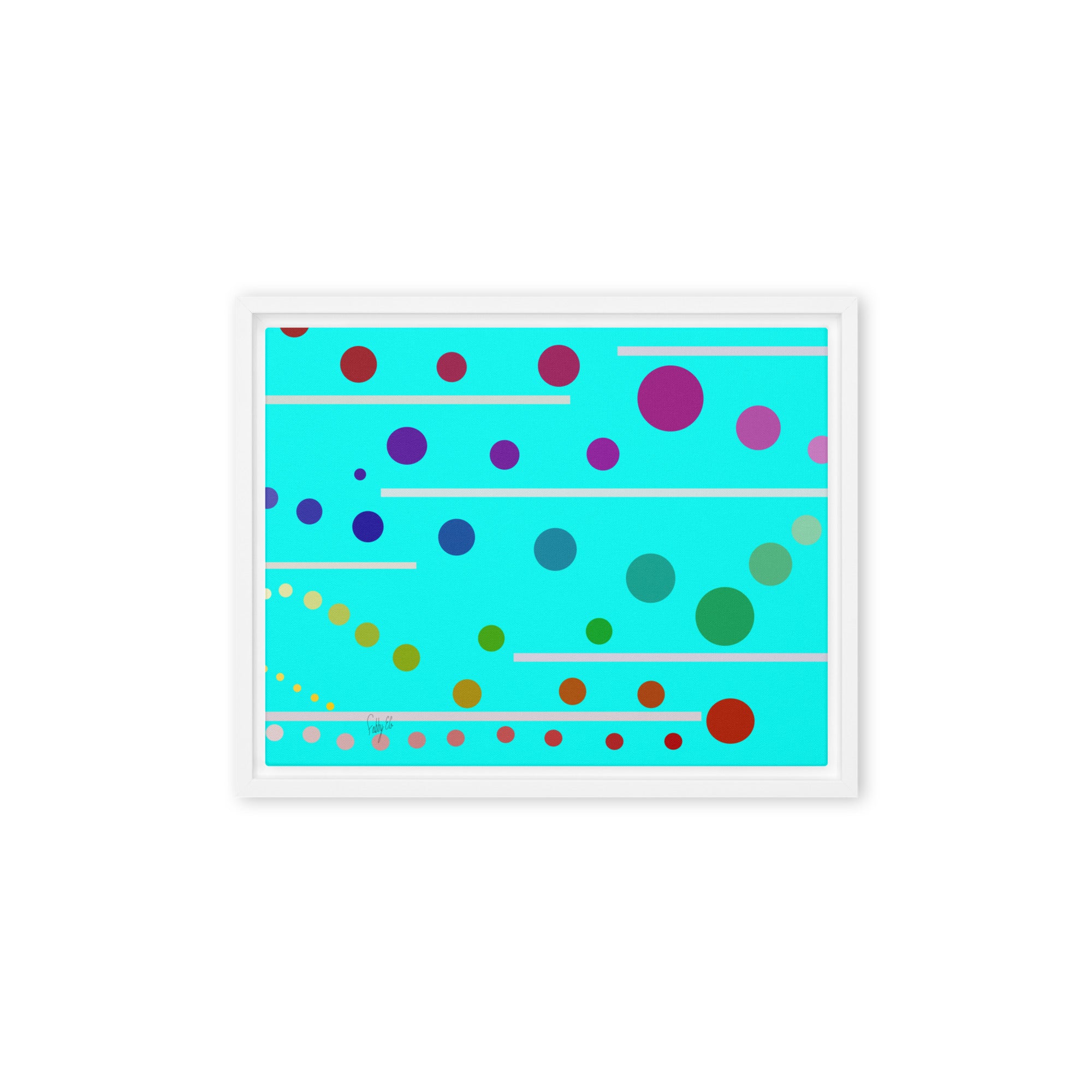 Follow along cyan blue framed canvas