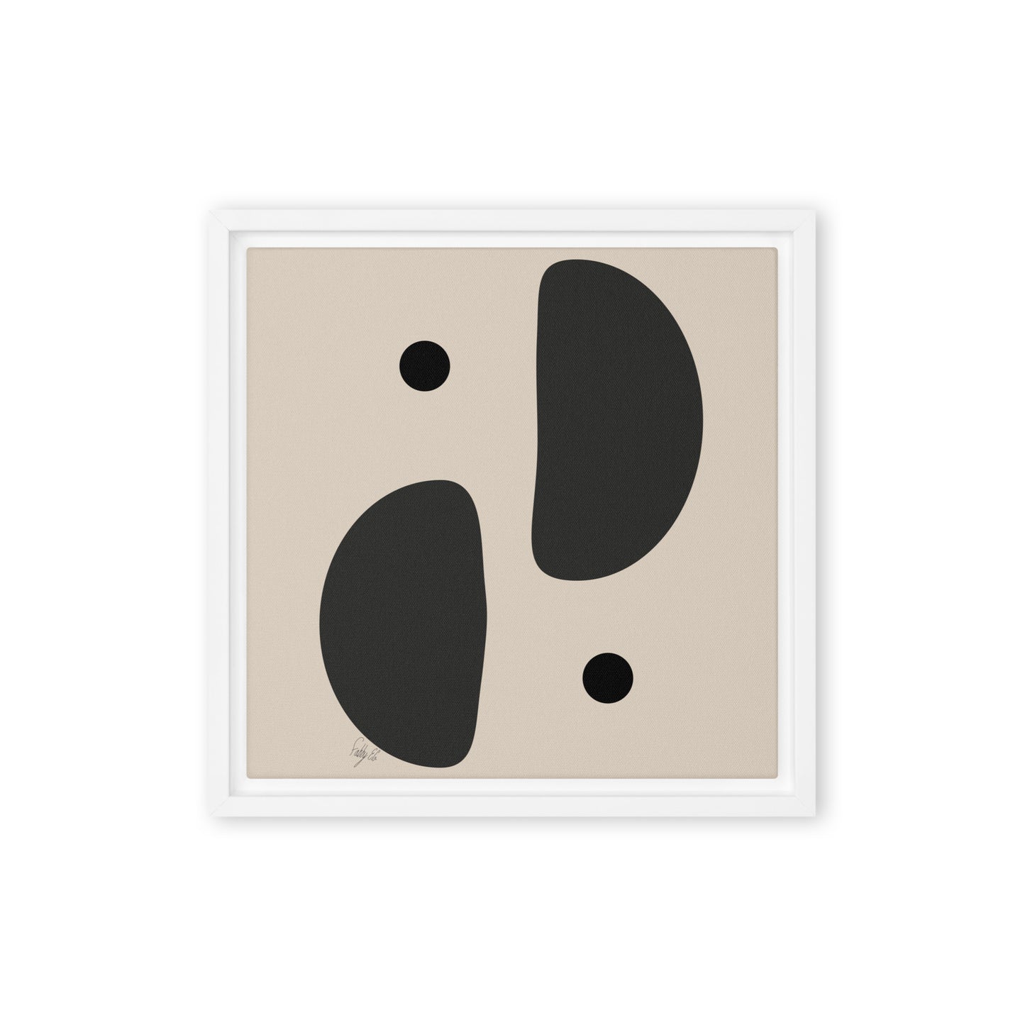 Mirror effect dots pale framed canvas