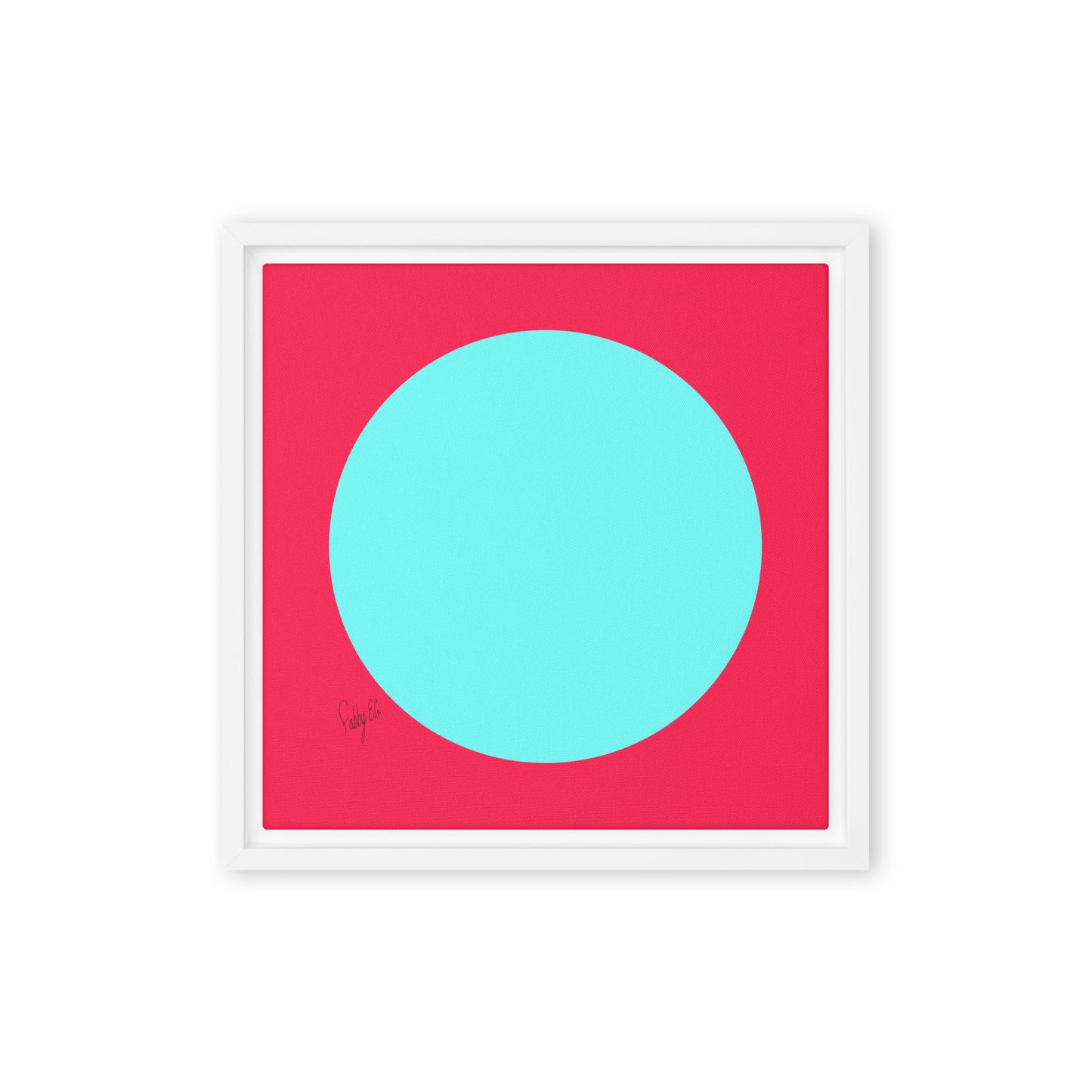 Circling around pink framed canvas
