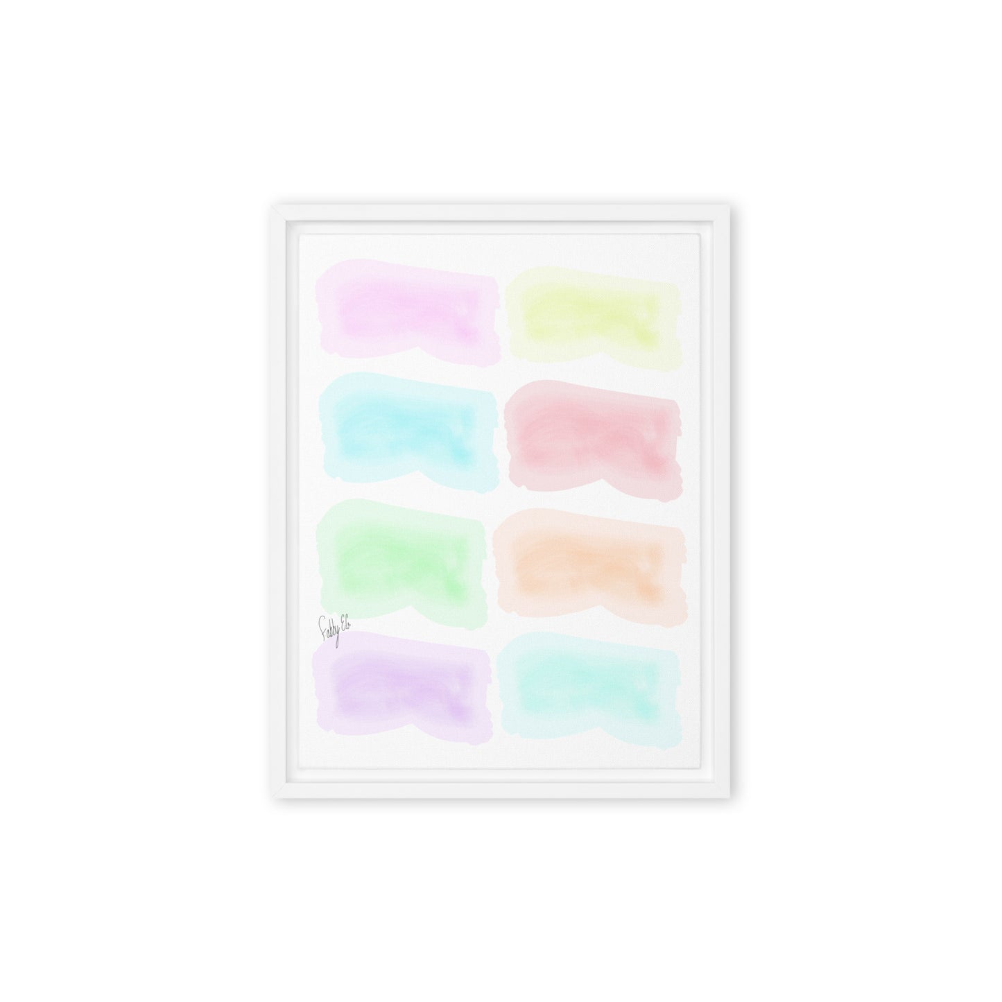 Watercolor stages framed canvas