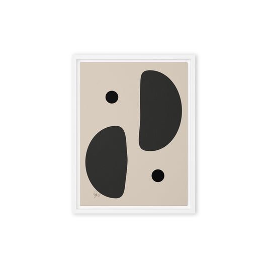 Mirror effect dots pale framed canvas