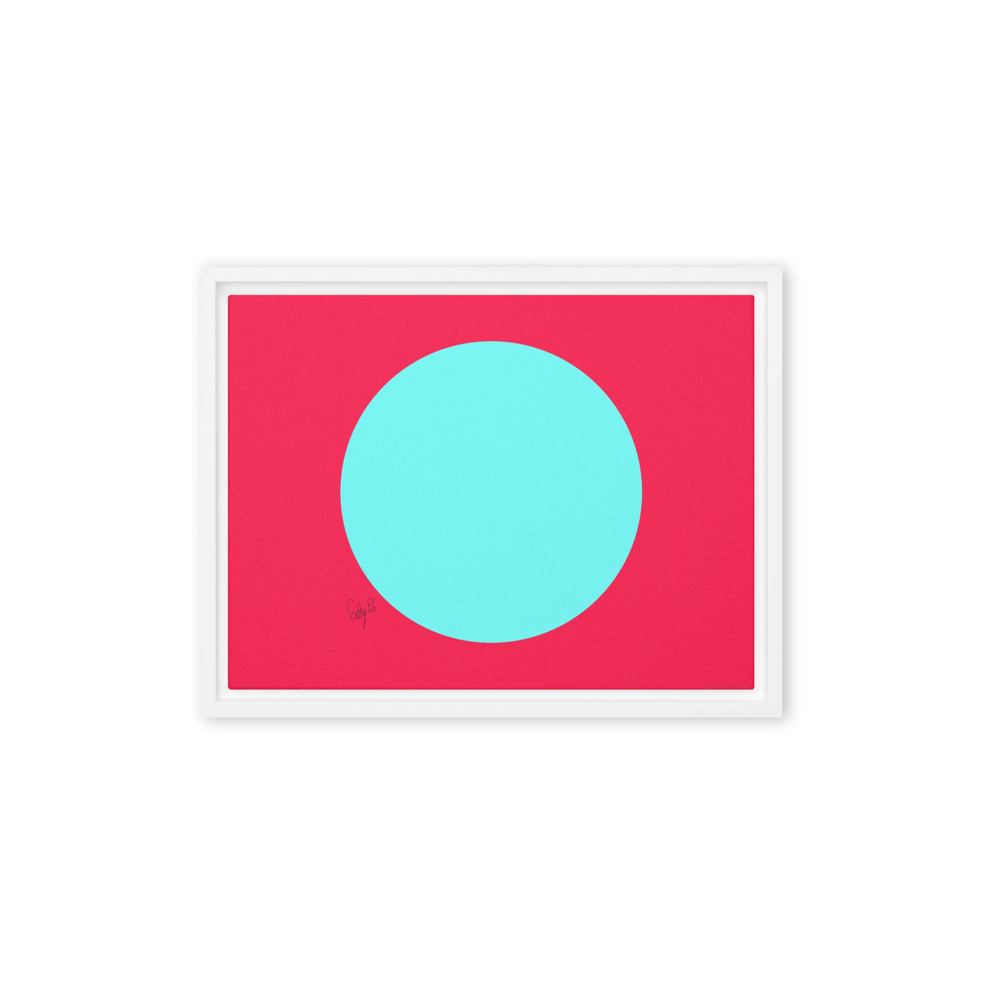 Circling around pink framed canvas