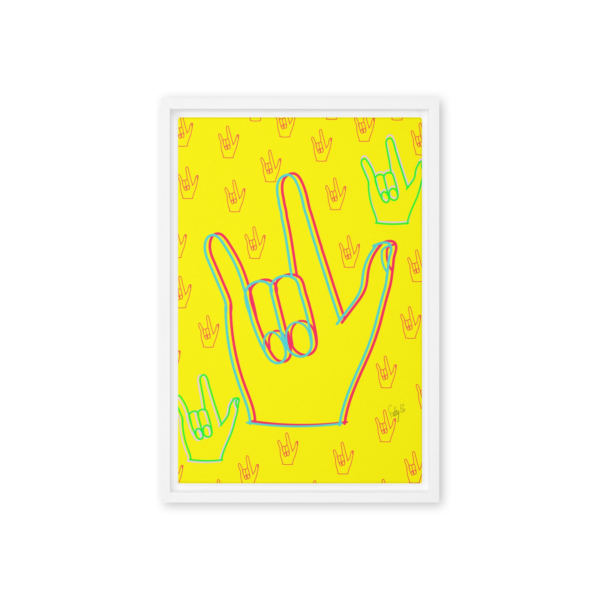 I love you sign language framed canvas