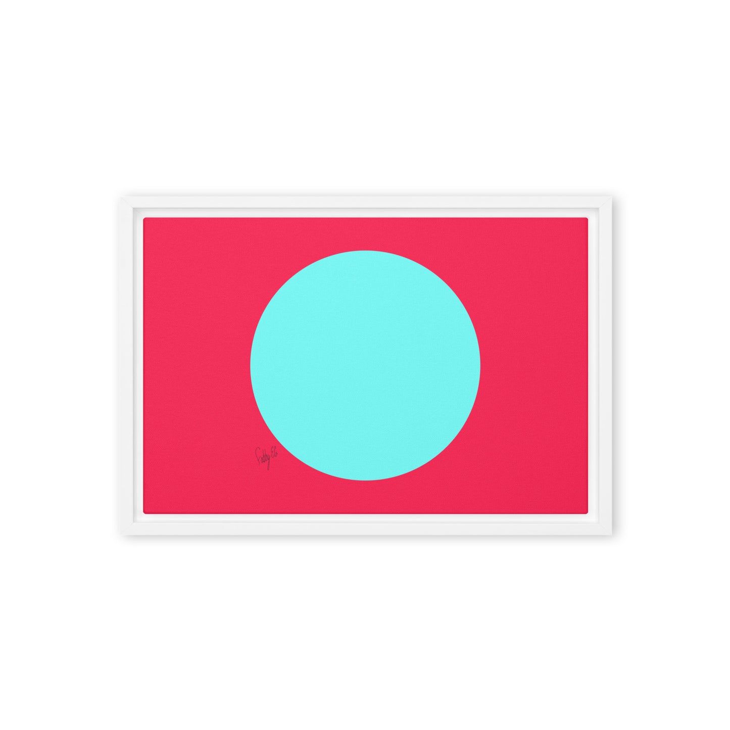 Circling around pink framed canvas