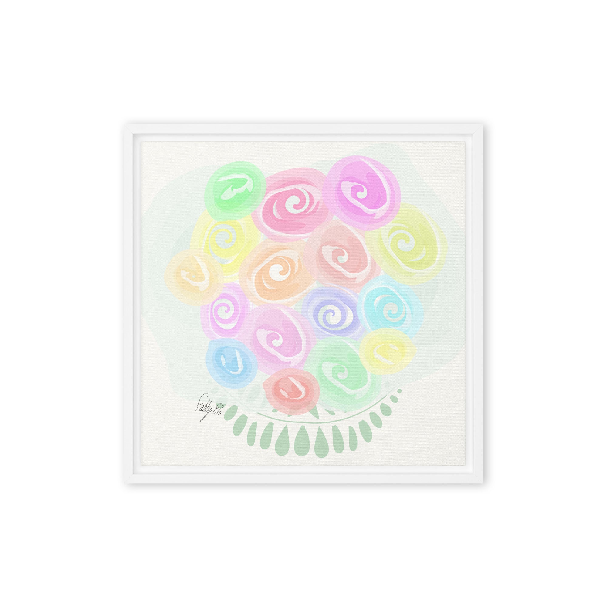 Bouquet of flowers framed canvas
