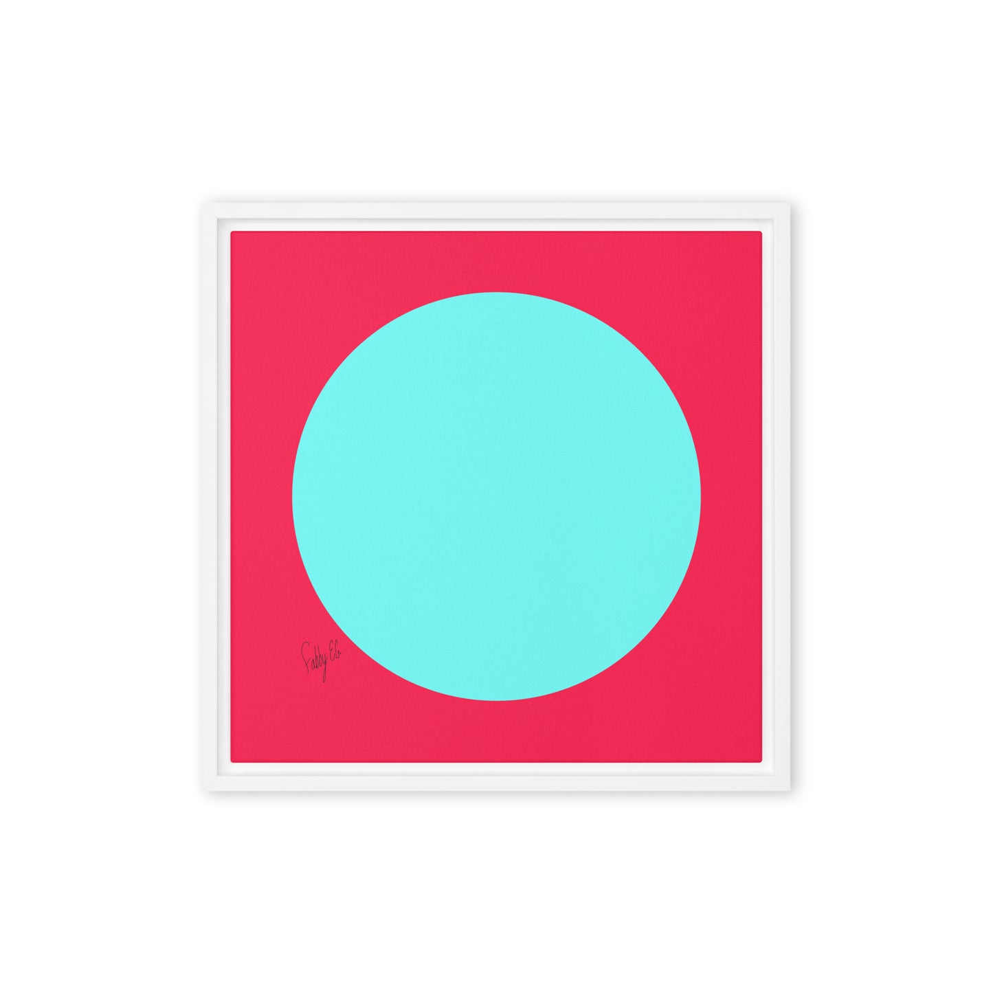 Circling around pink framed canvas