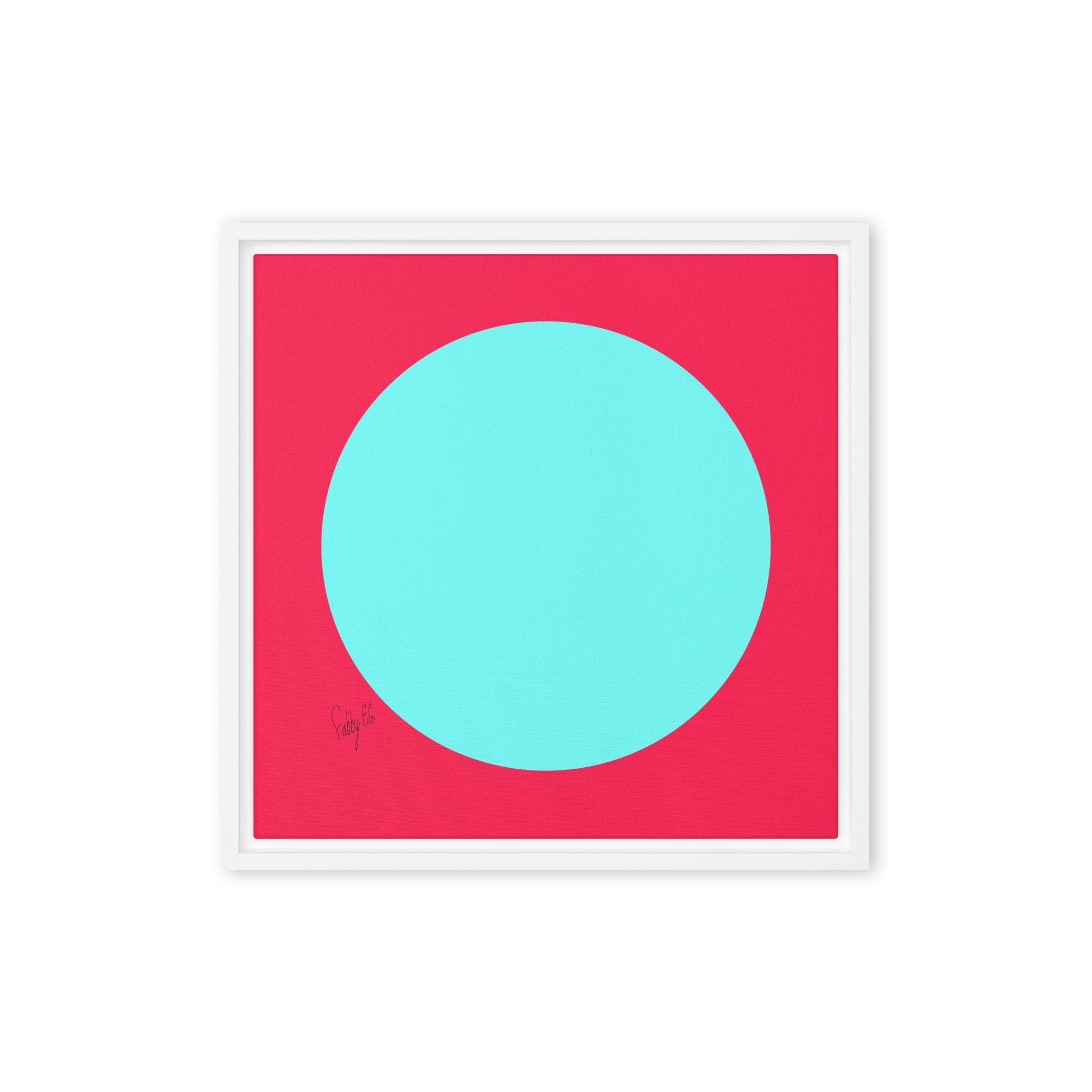 Circling around pink framed canvas