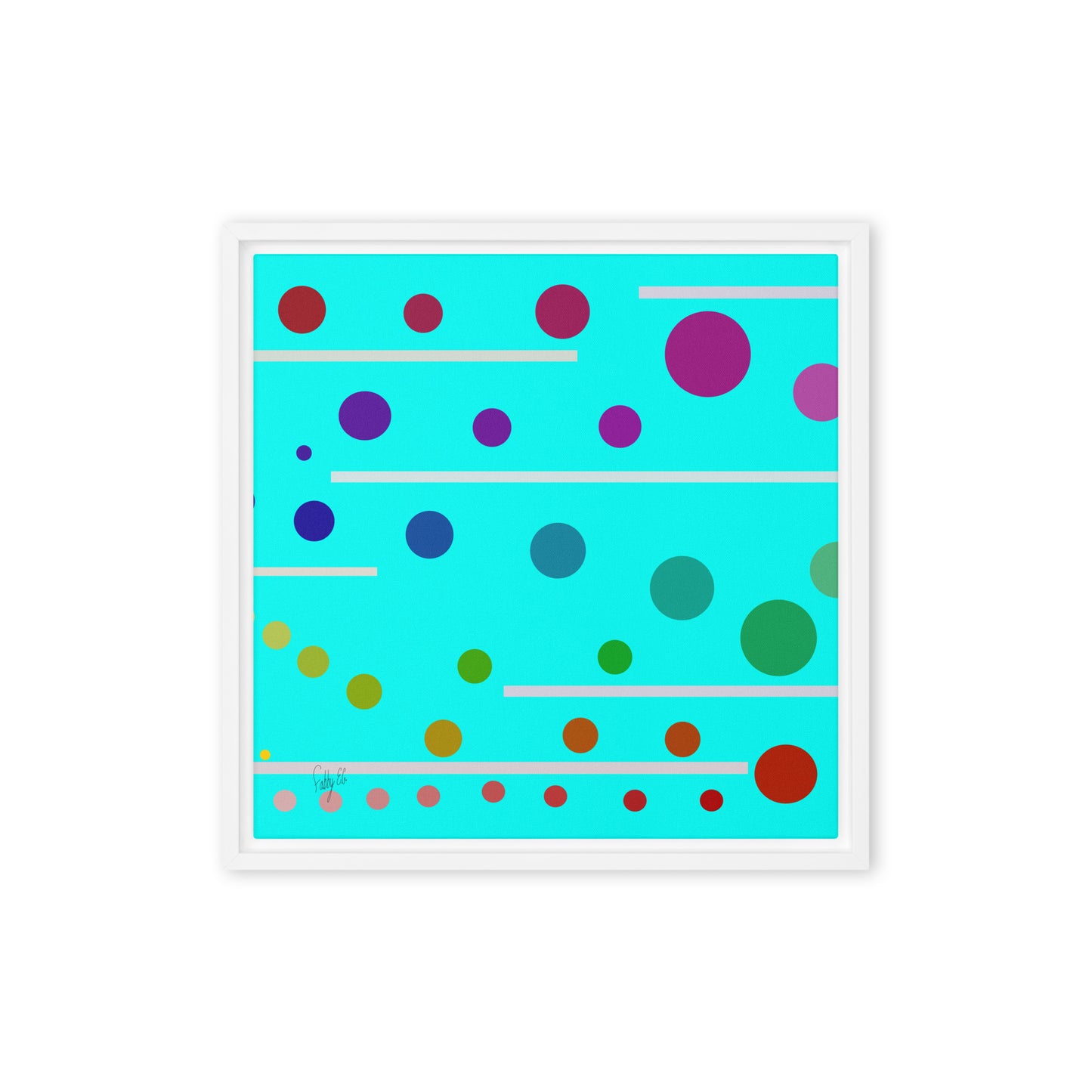 Follow along cyan blue framed canvas