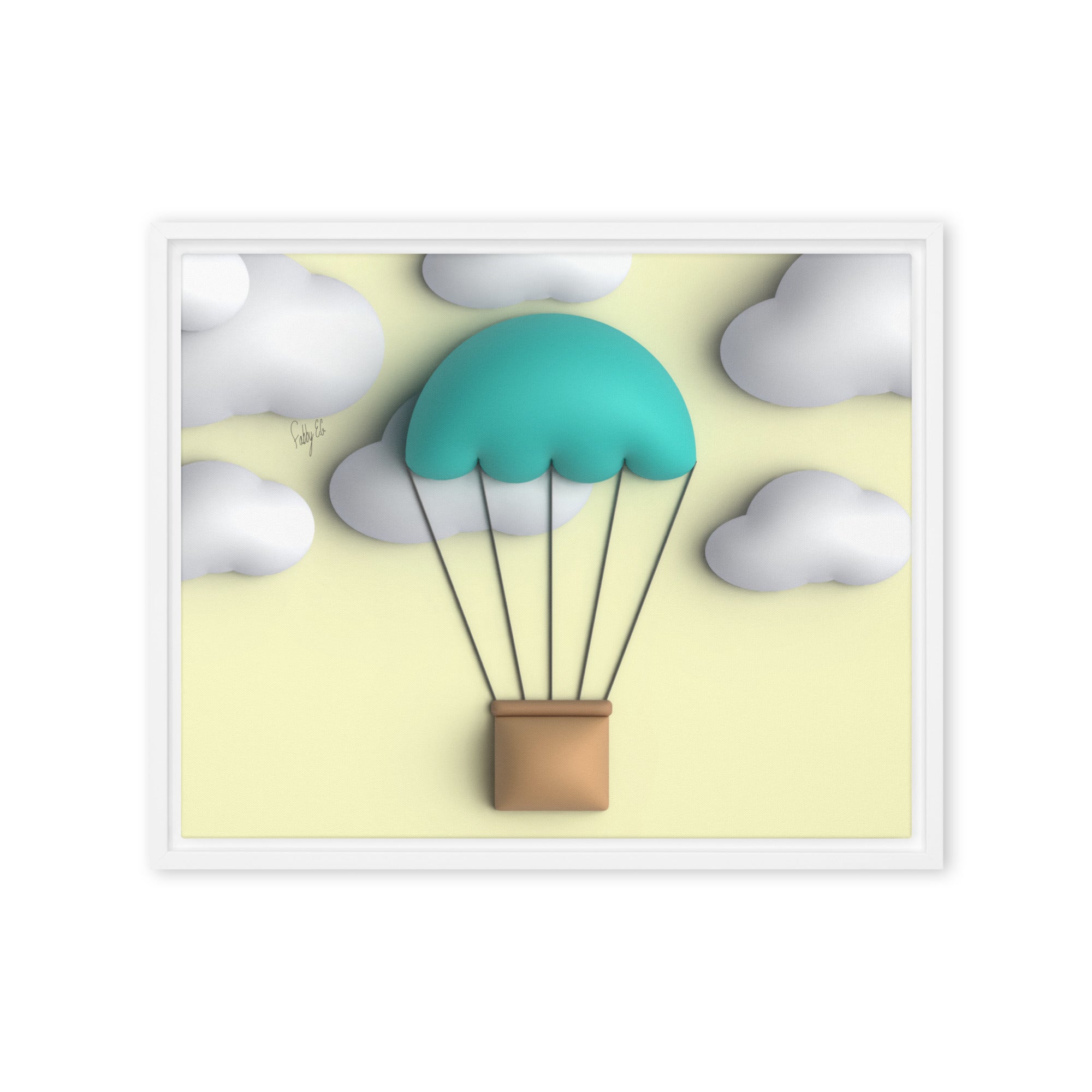 Air ballon framed canvas