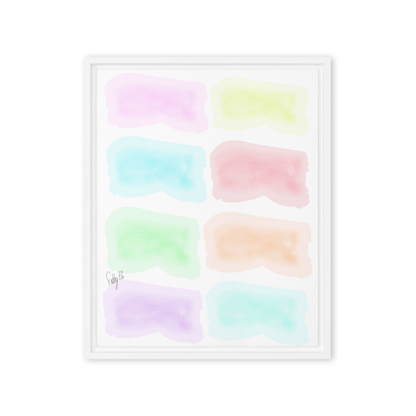 Watercolor stages framed canvas